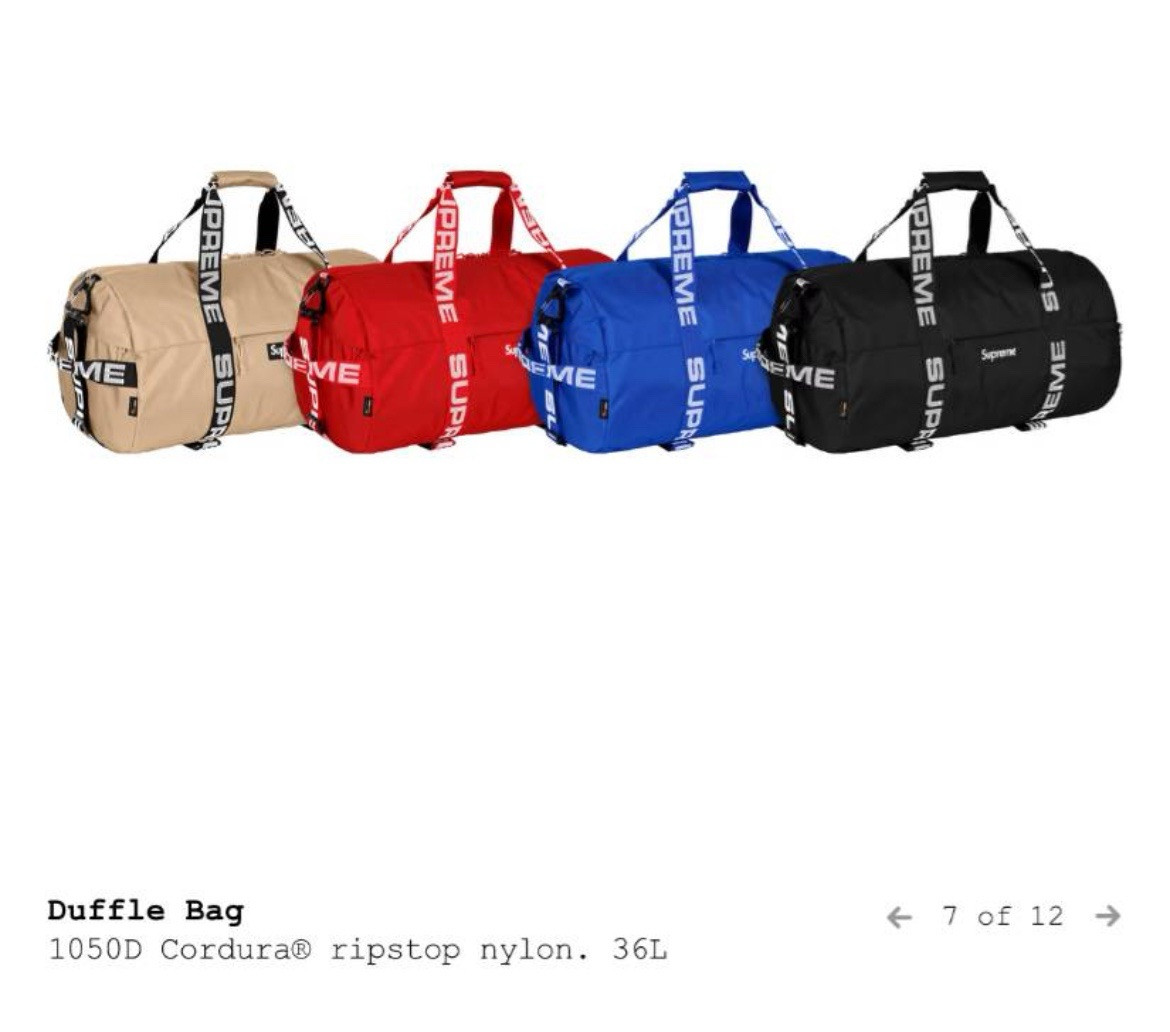 Supreme Large Duffle Bag SS18 Black Large Cordura Bag