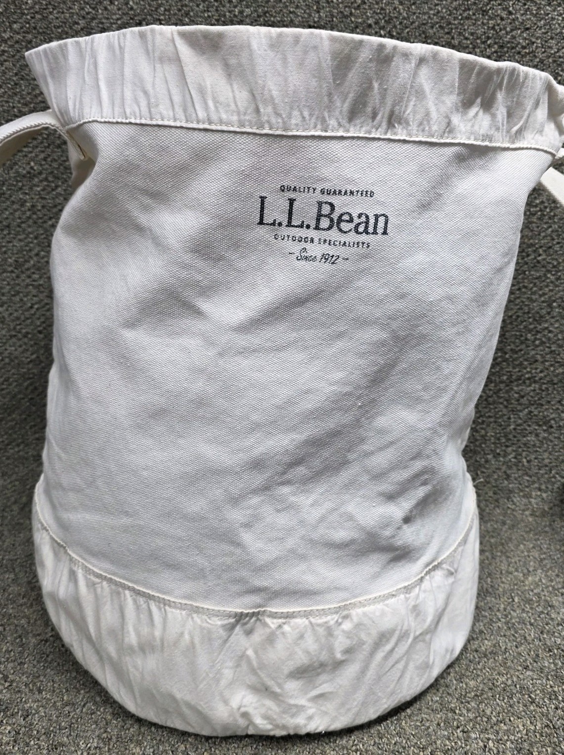 LL Bean Canvas Laundry Storage Tote / storage ( Pre -Owned ) Embroidered “S”