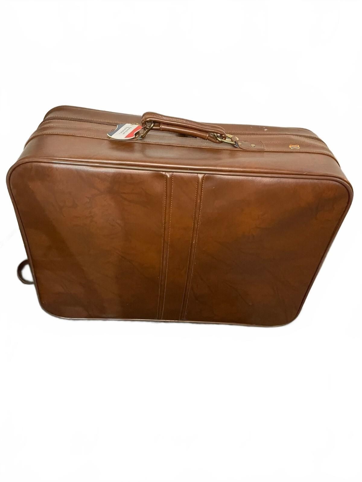 Vintage 1970s American Tourister Brown Suitcase