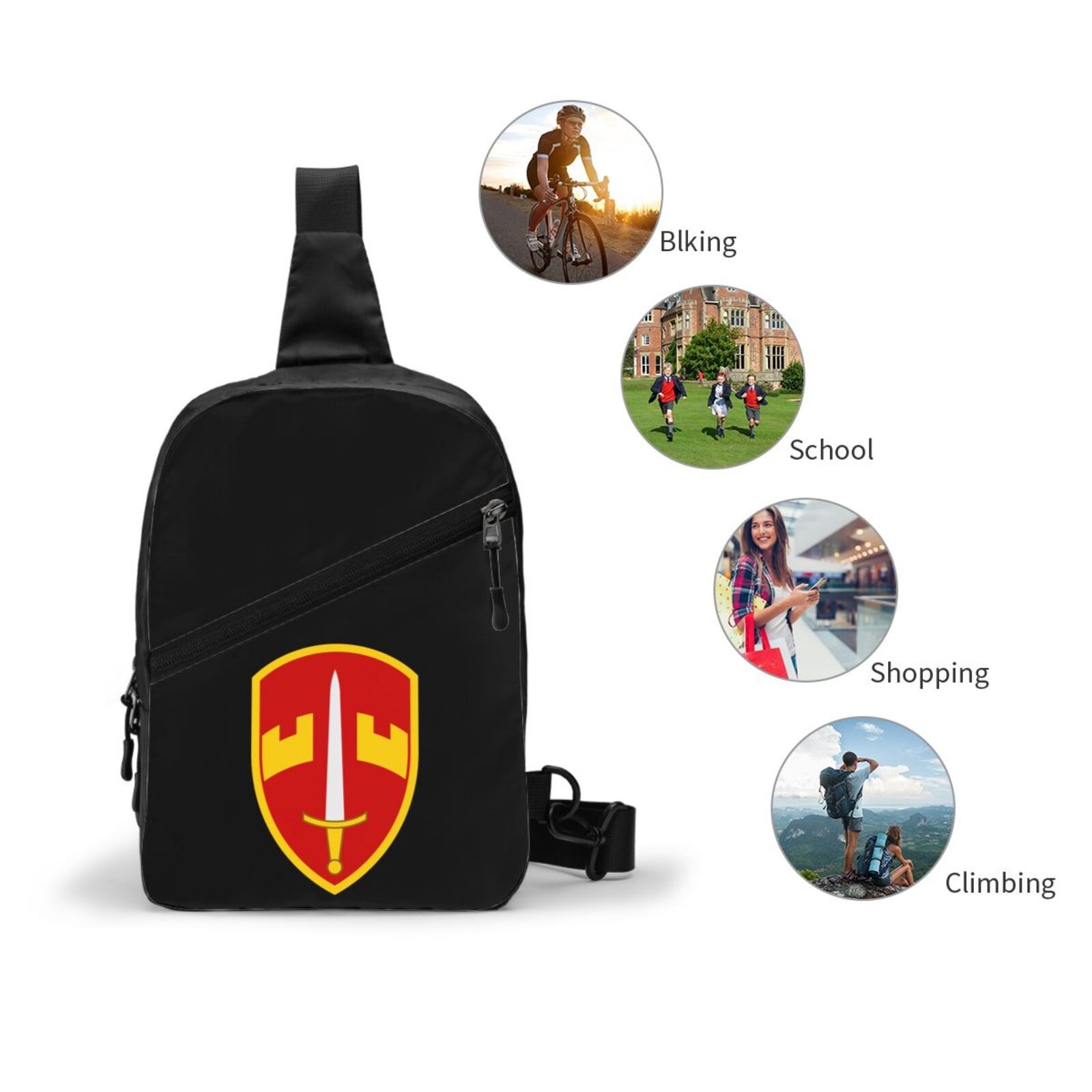 US Military Assistance Command Portable Bag Folding Sports Crossbody Chest Bag
