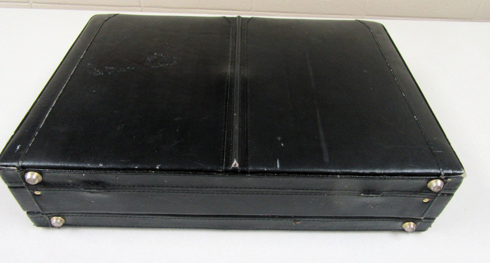 Black Leather Briefcase, expandable, used.