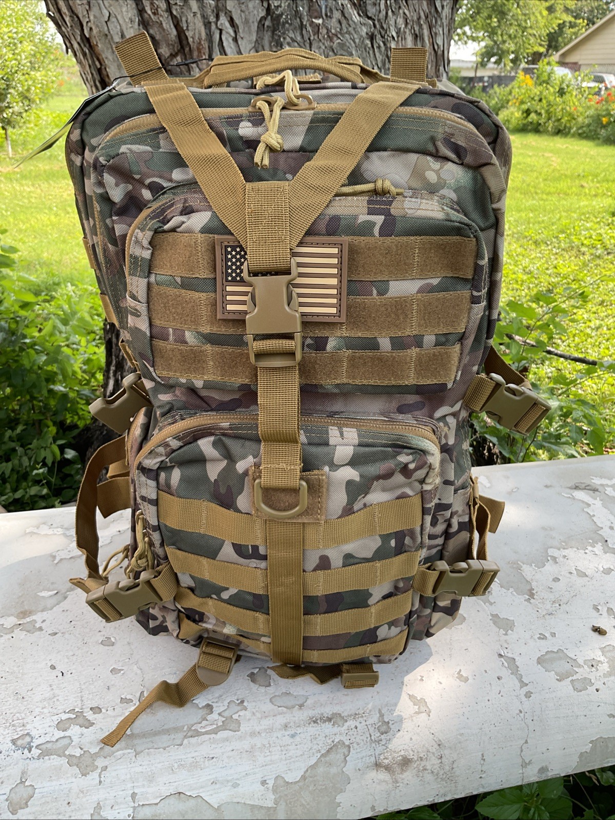 REBOW GEAR 38 L Tactical Backpack Green Camouflage Large