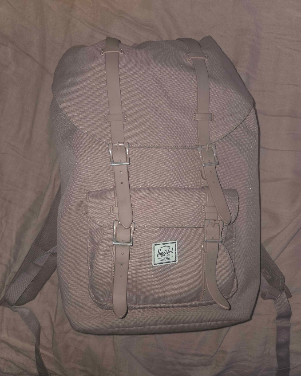 Herschel Supply Co Little America backpack, dusty pink, heavy use, heavy duty