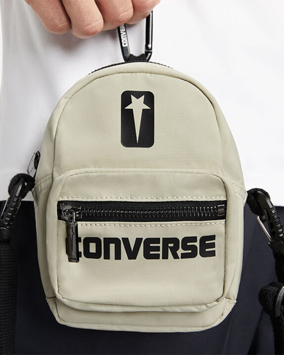 RICK OWENS DRKSHDW x Converse ‘MINI Backpack’ Shoulder & Arm Straps Gry/Blk NWT!