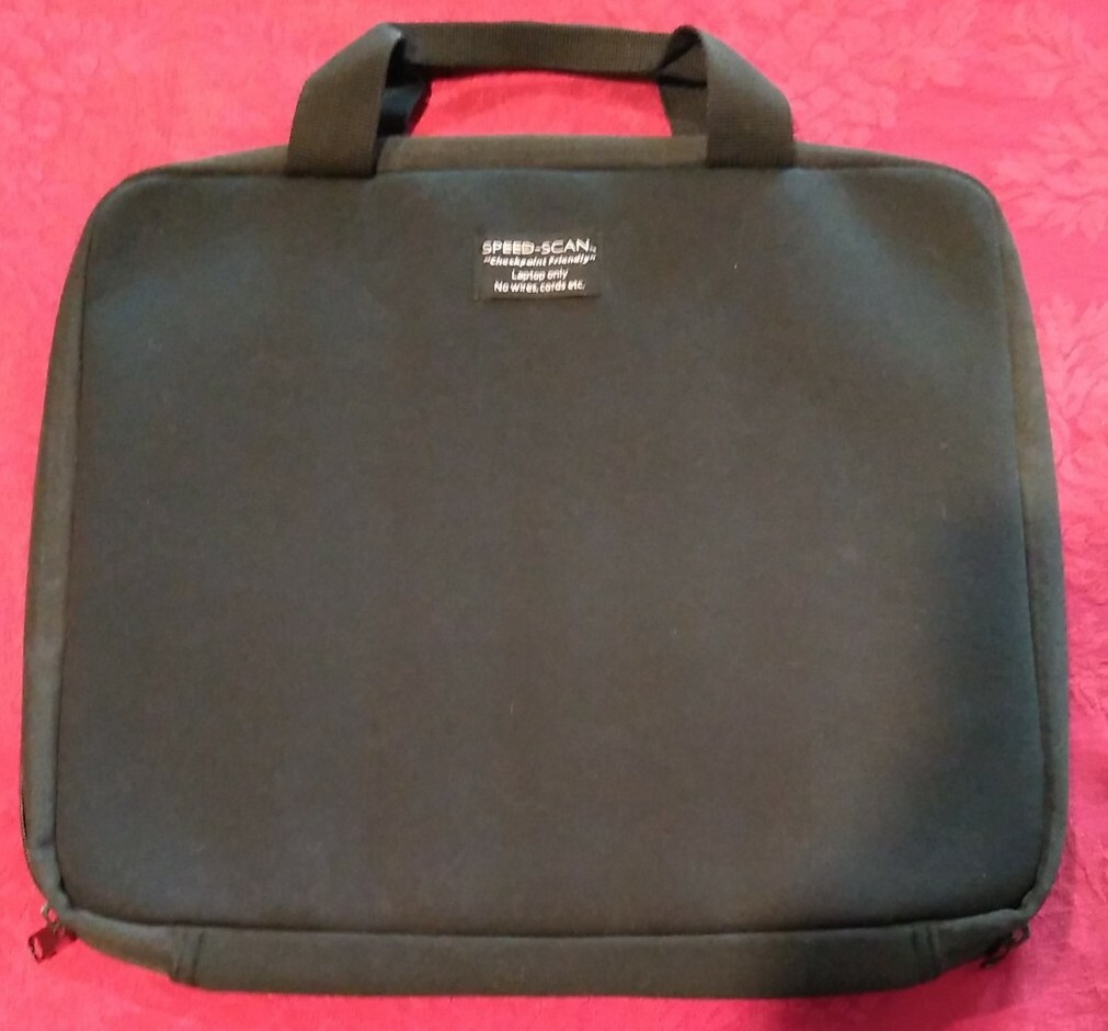 Pelle Studio SPEED-SCAN Checkpoint Friendly Laptop Padded Bag Briefcase BLACK