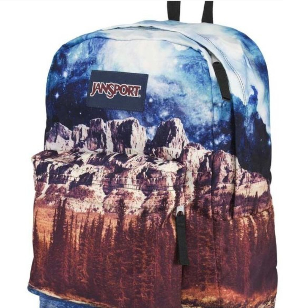 JanSport High Stakes Student Backpack Cross Town Brasilia Hustle Agate Skies