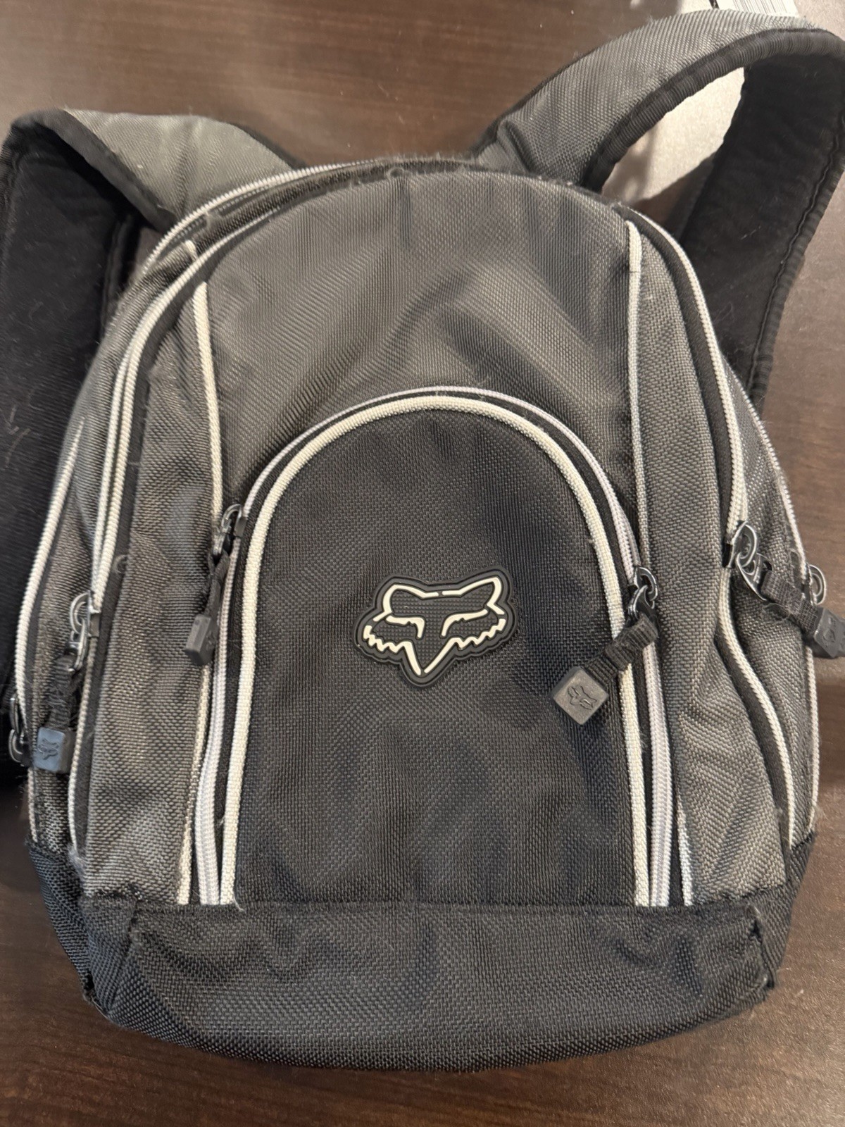 Vintage Fox Racing Men’s Backpack Black Gray Red Adjustable Strap