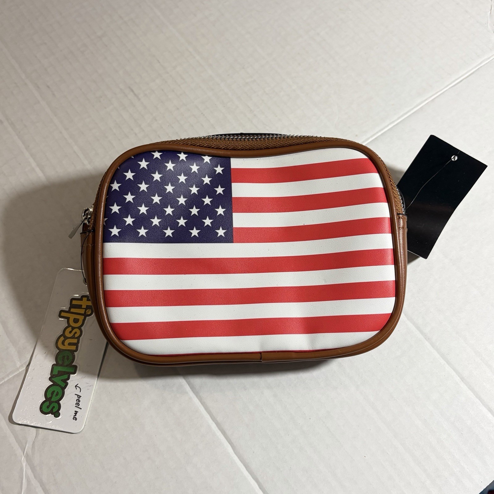 Tipsy Elves Patriotic American Flag Fanny Pack Faux Leather New Other