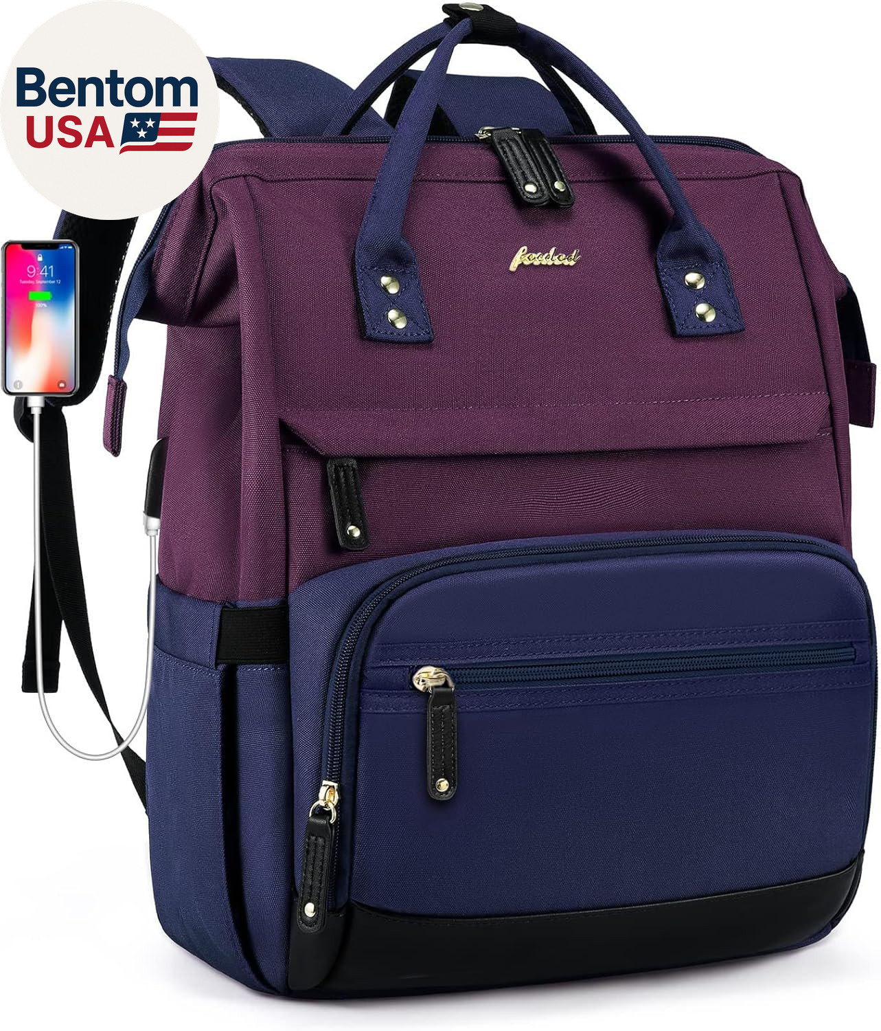 Laptop Backpack for Womem Work Bags: 15.6 Inch Travel Backpacks with USB Chargin