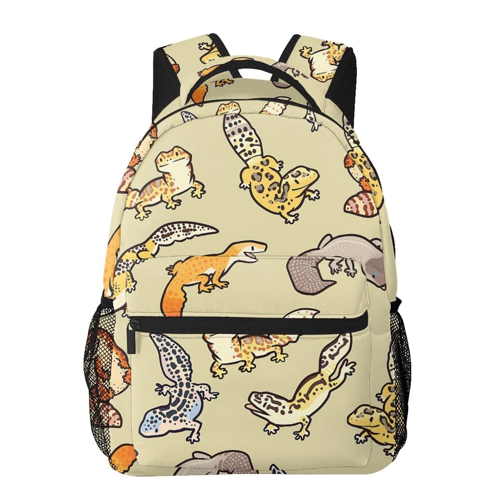 Cartoon Cute Leopard Gecko Pattern Casual School Backpack Bag, Laptop Hiking …