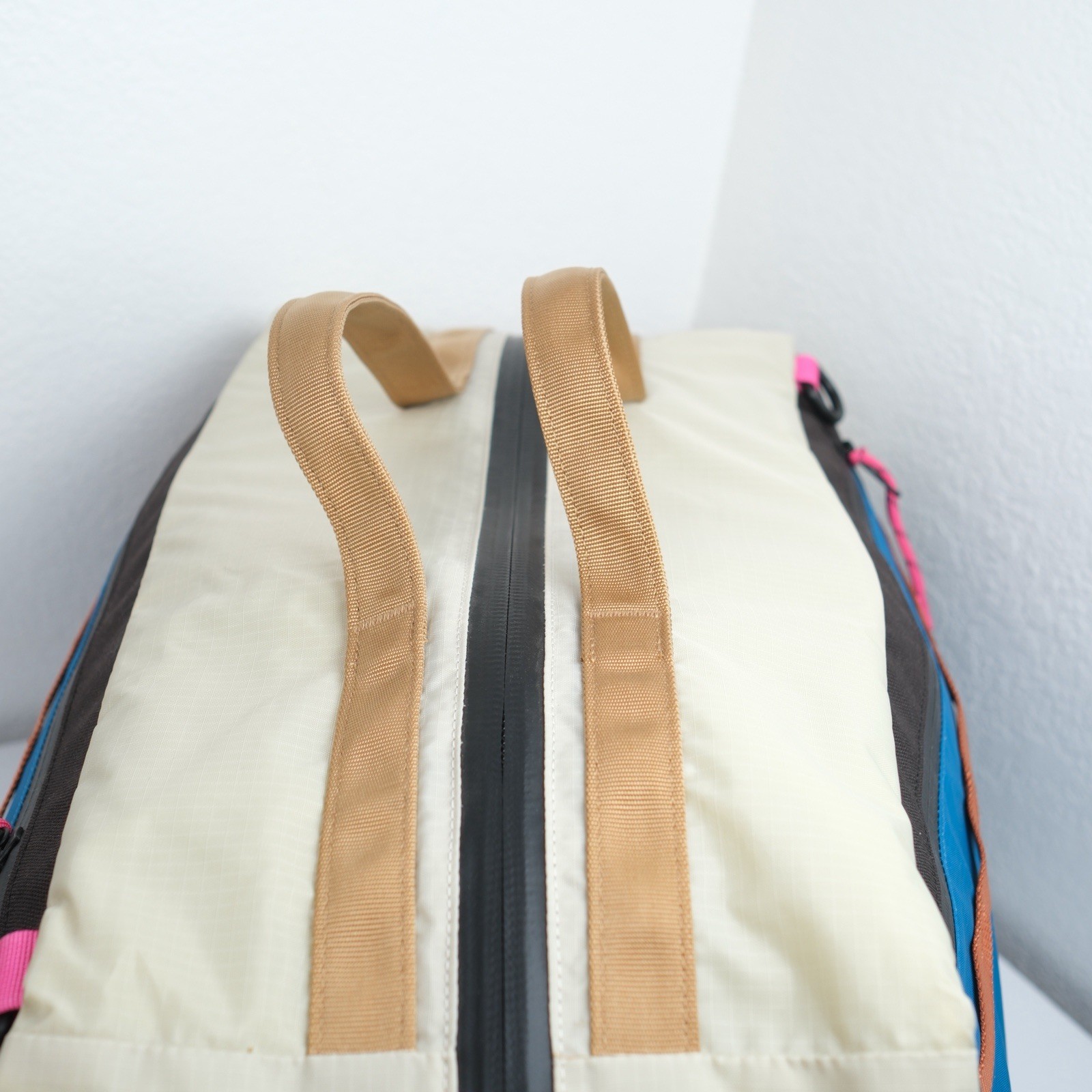 Topo Designs Mountain Duffel 40L Backpack Bag Blue Cream Black 3-Way Travel