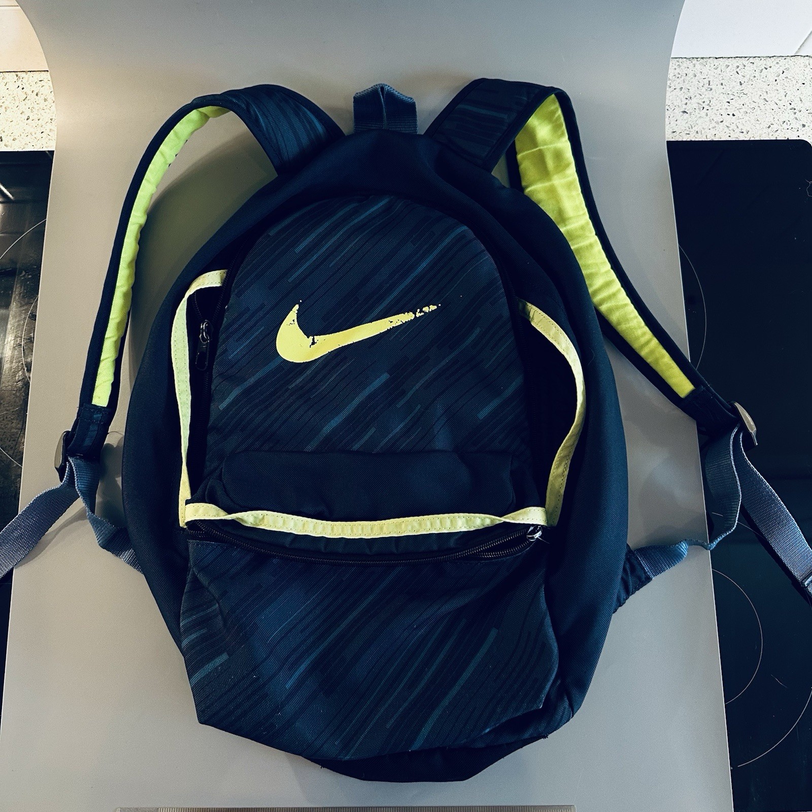 Nike Backpack Youth Neon Yellow Blue For School Backpacking Sports