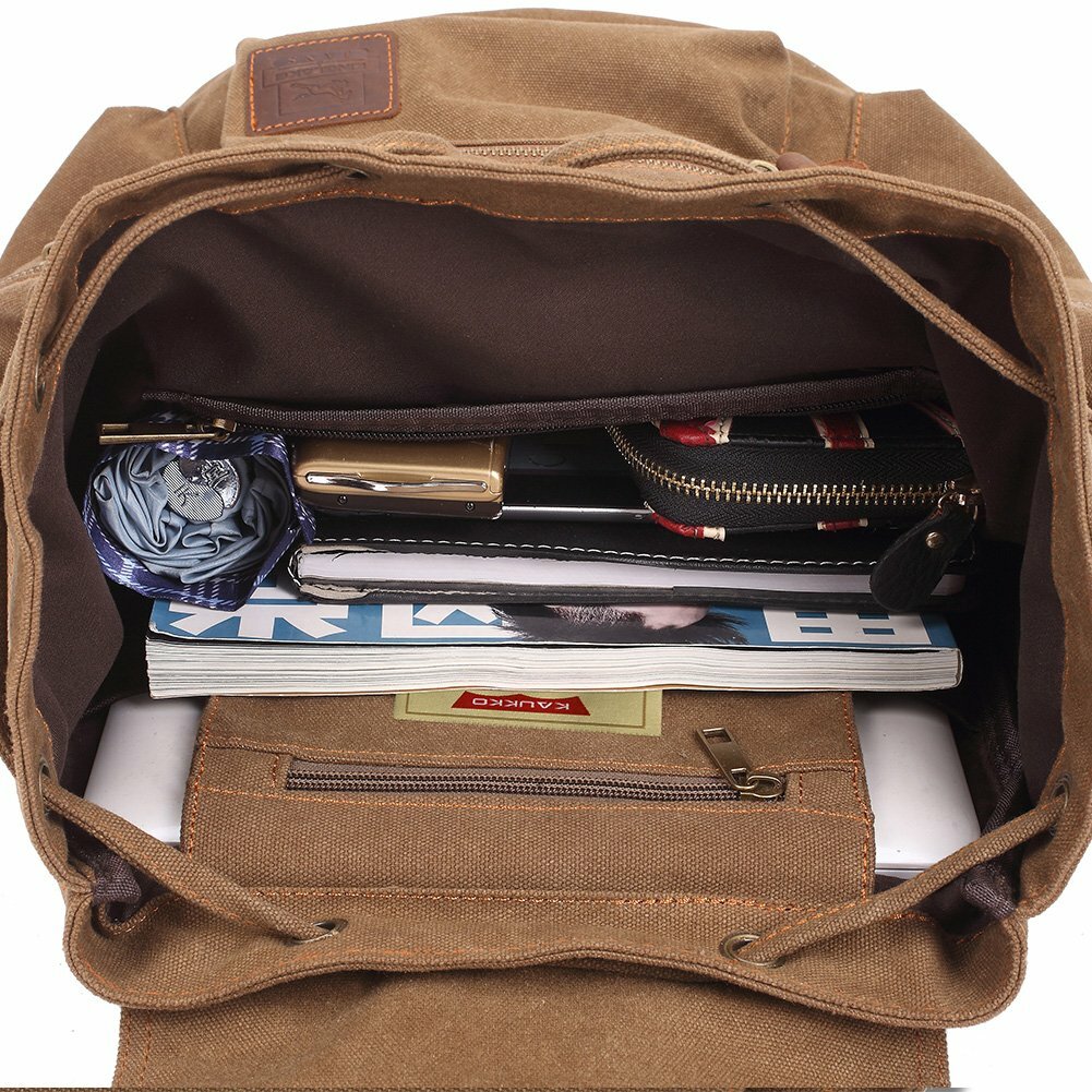 KAUKKO Men WOMEN Vintage Casual Canvas Rucksack Backpack Travel School Bag
