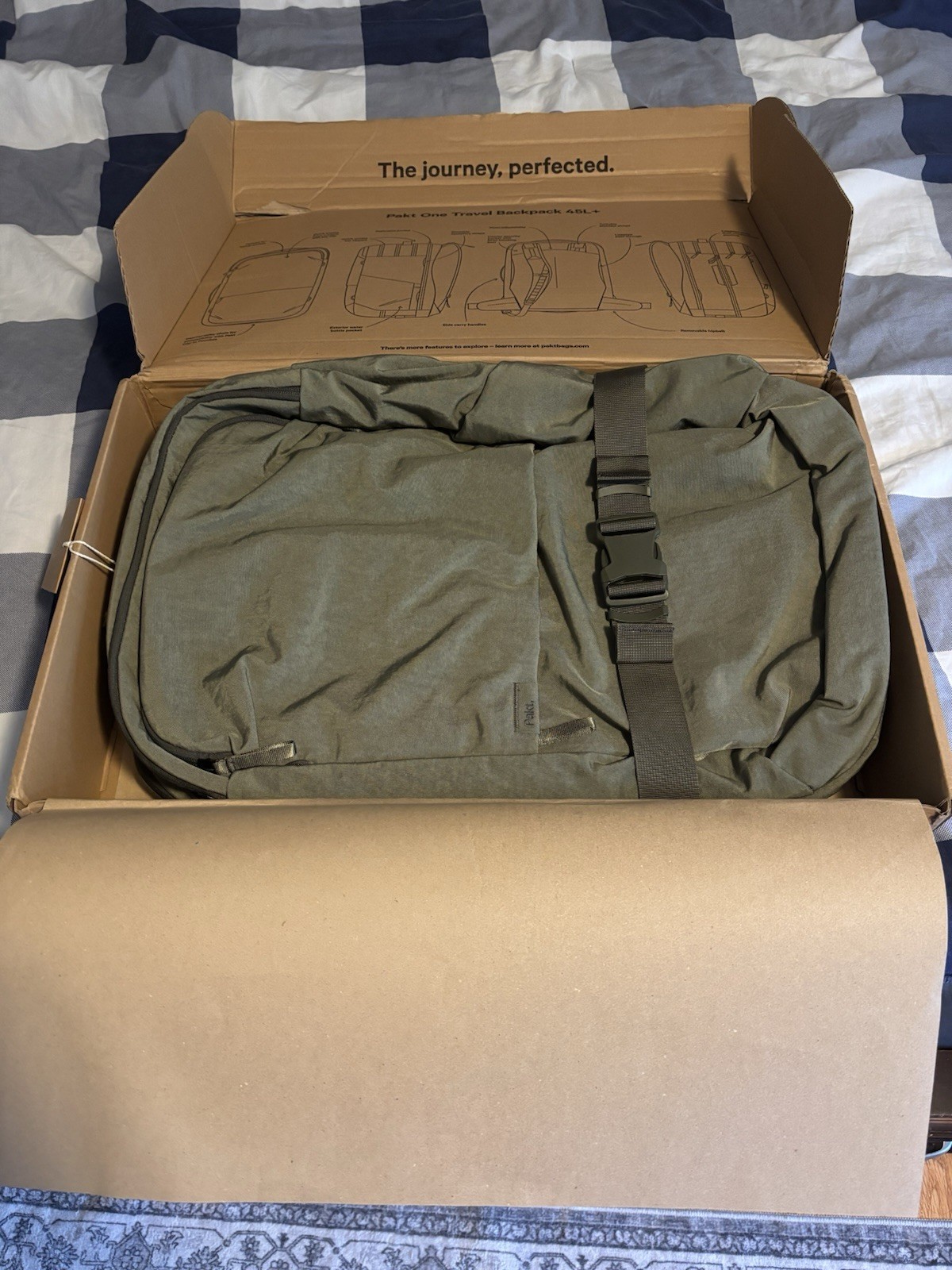 Pakt One Travel Backpack 45L Cypress