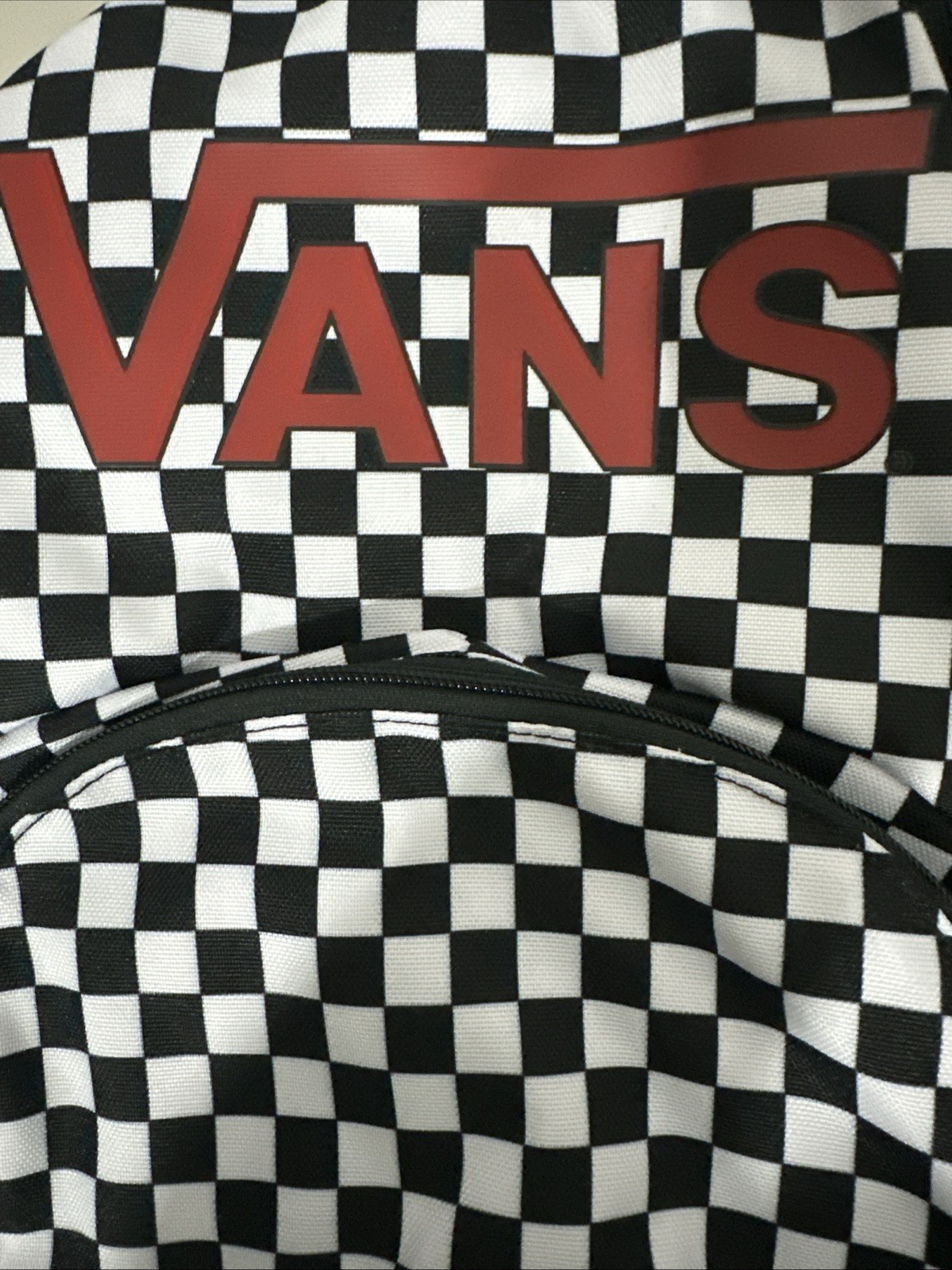 Vans Alumni Backpack Checkered University College School Bag Black White Red