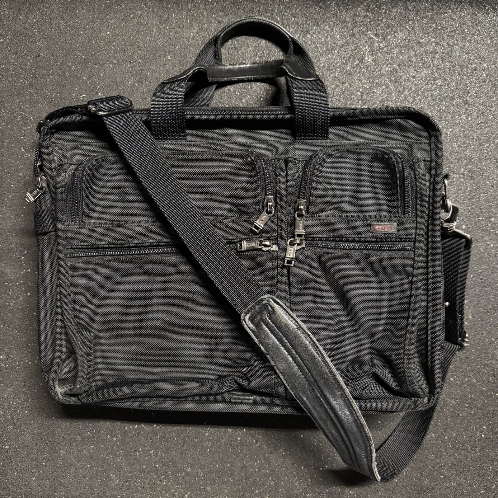 TUMI Alpha Black Ballistic Expandable Laptop Business Briefcase 26041D4
