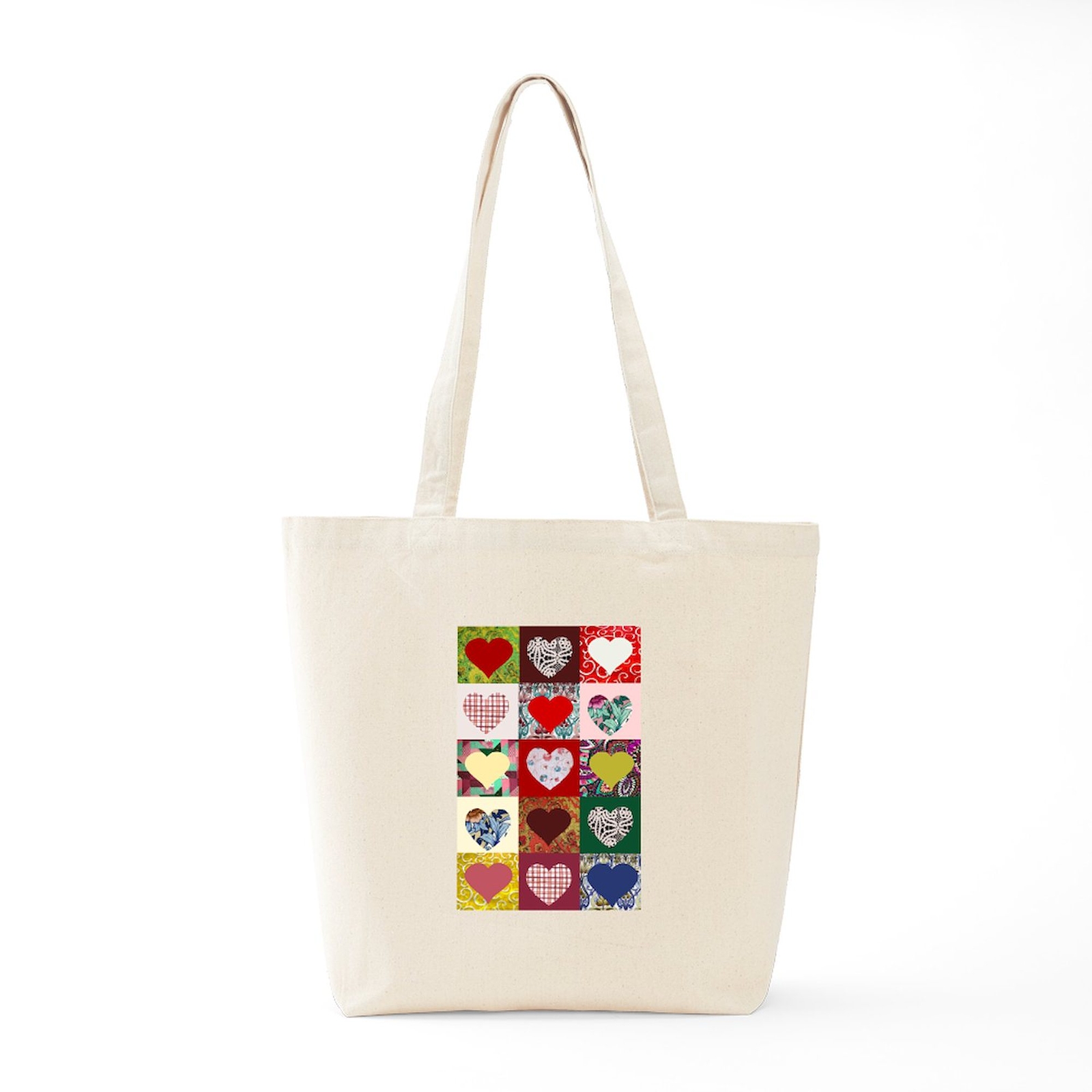 CafePress Heart Quilt Pattern Tote Bag (627044041)