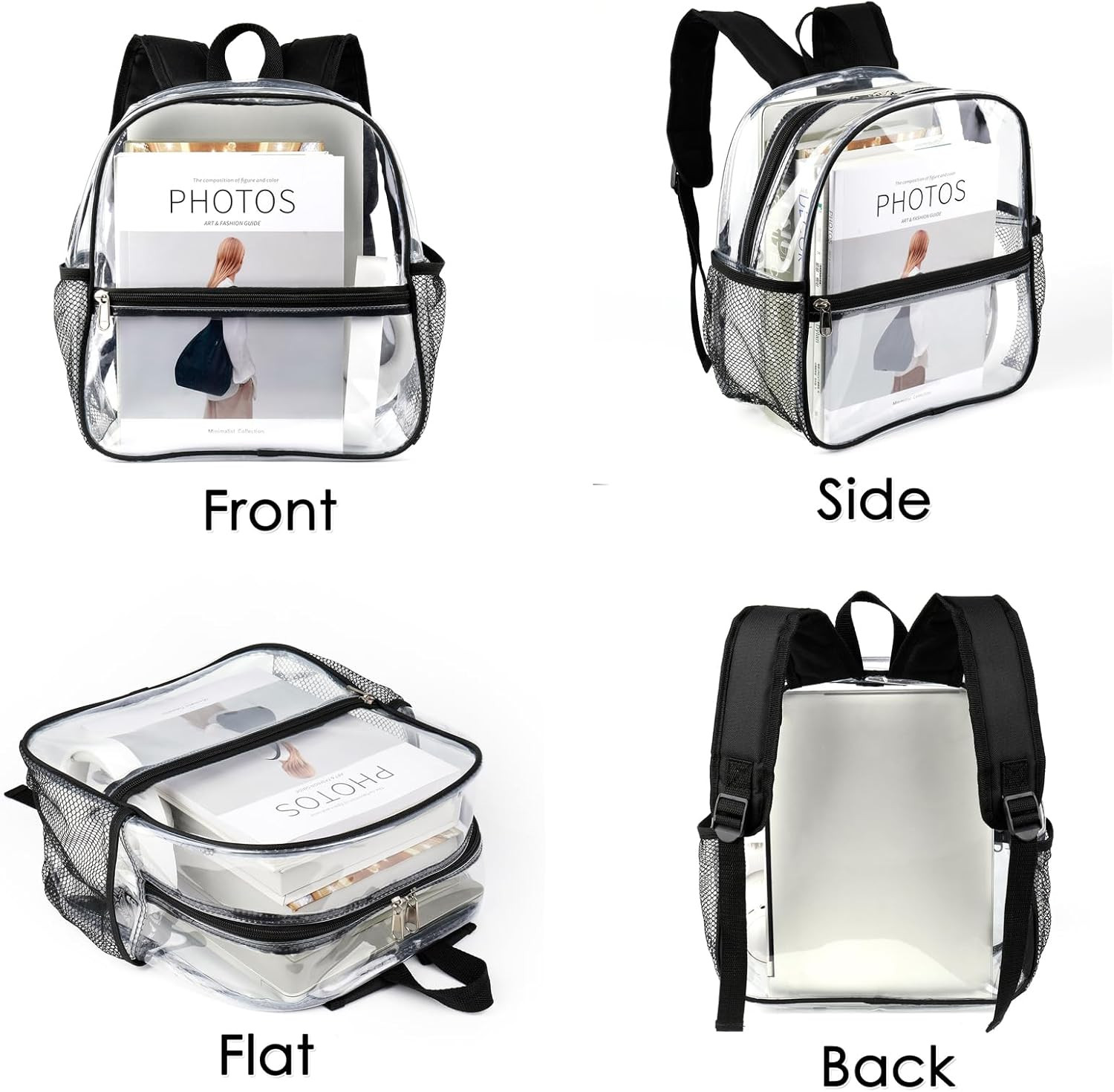 Stadium Approved Clear Backpack 12x6x12 – Mini Clear Bag for Stadium Events, Spo