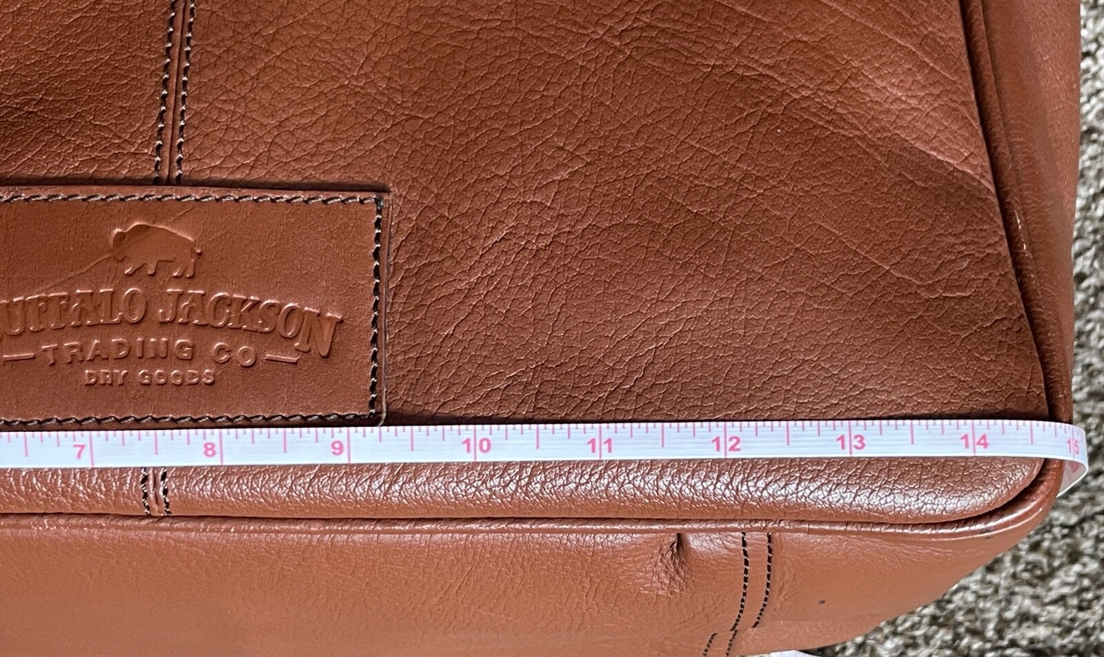Buffalo Jackson Trading Co. Leather Briefcase Satchel Messenger Bag Conac Brown