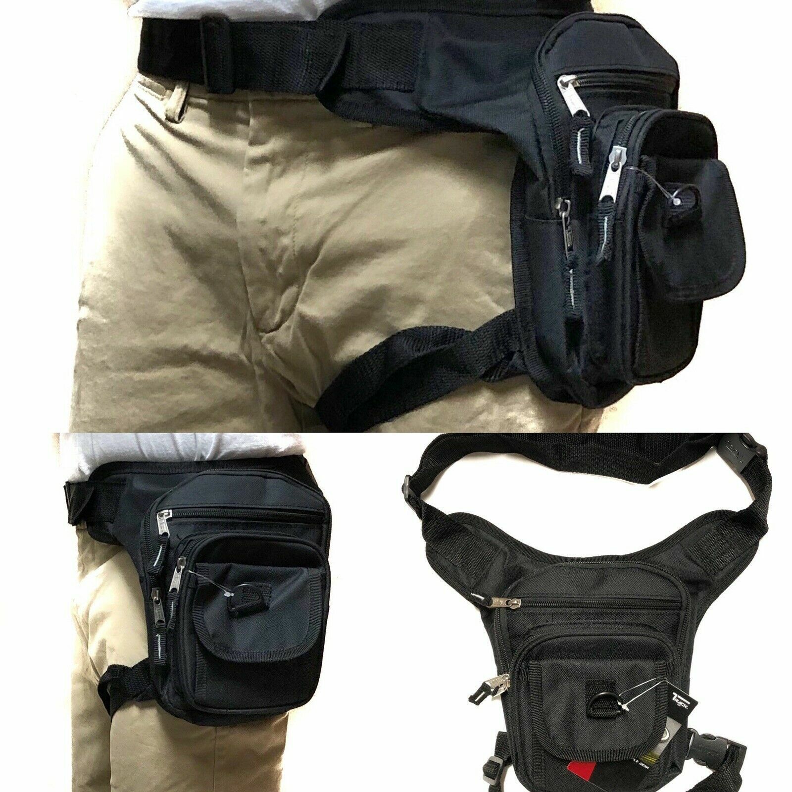 Waist Drop Leg Thigh Bag Outdoor Hip Belt Fanny Utility Pack Pouch Black Holster