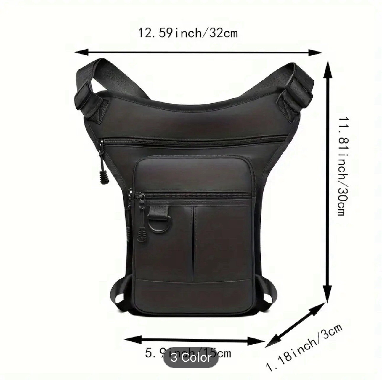Women Men Faux Leather Waist Drop Leg Bag Fishing and Hiking Fanny Pa…
