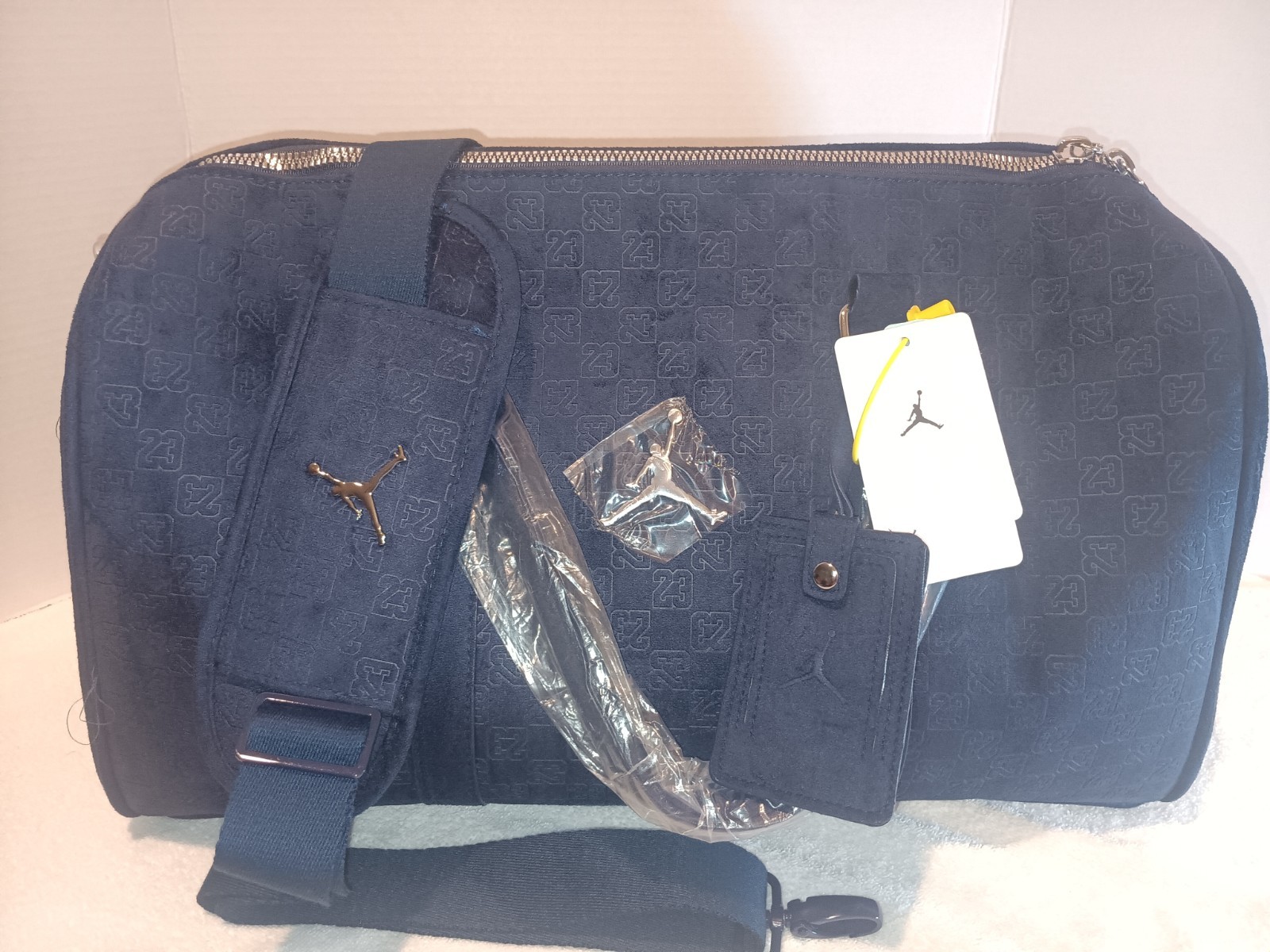 Nike Jordan Suede Monogram 25L Duffel Midnight Medium Bag