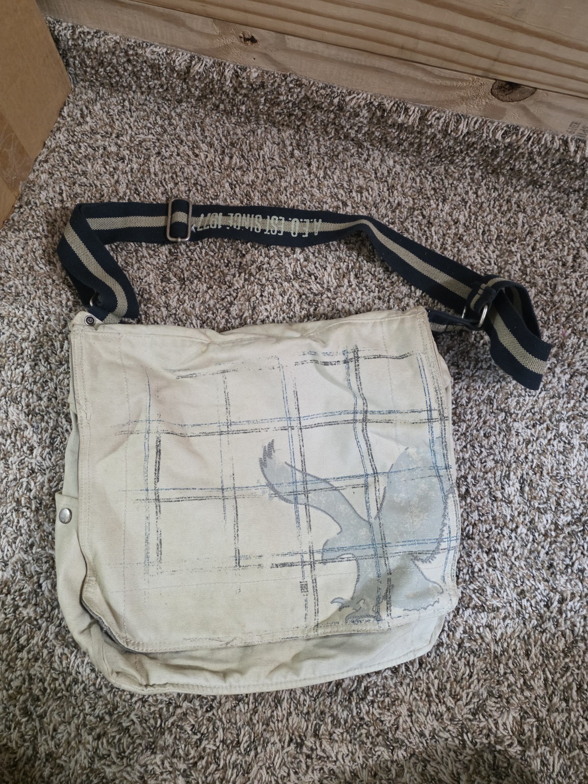 Vintage Y2k American Eagle Crossbody Messenger Shoulder Bag Adjustable Strap