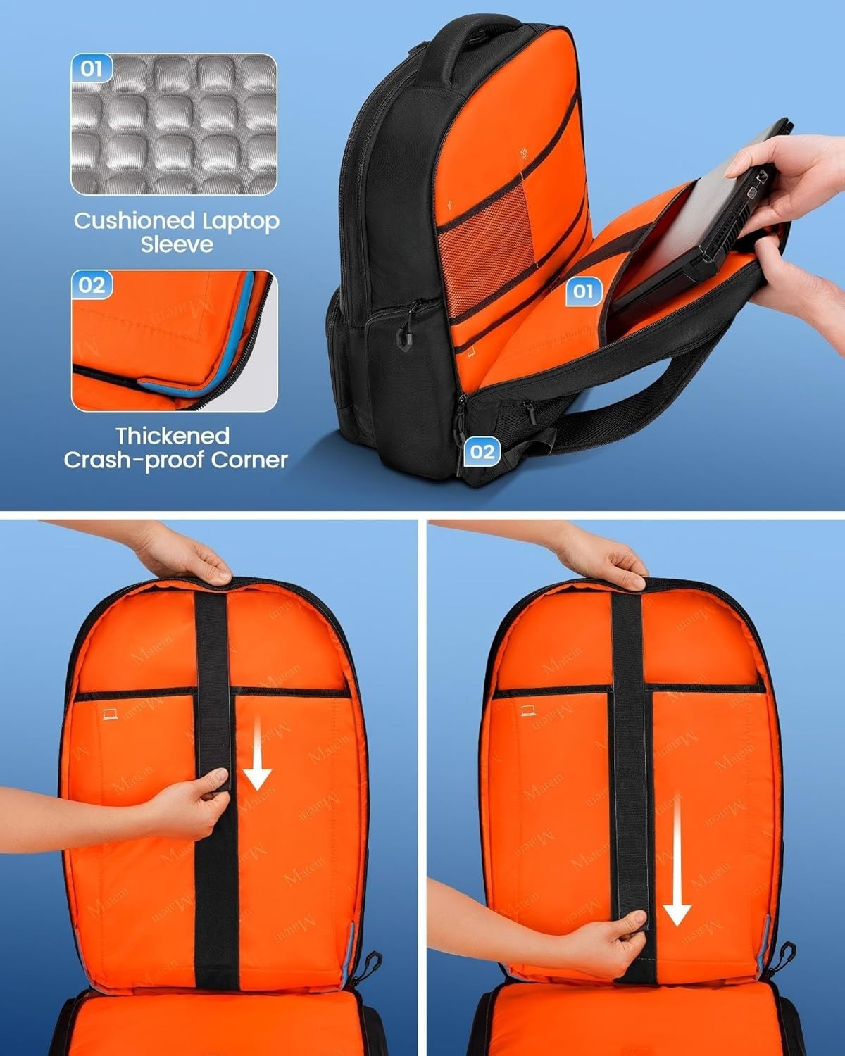 Hard Shell Gaming Backpack for Men, Waterproof Extra Large Laptop Backpack