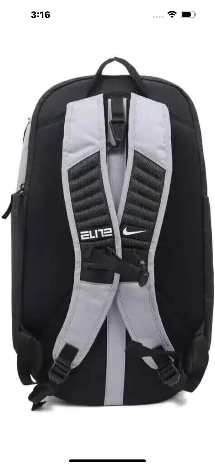 Nike Hoops Elite Pro Backpack Cement Grey White Black Travel School BA5554 012