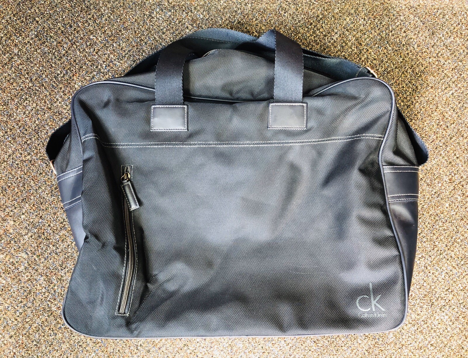 CALVIN KLEIN Cotton Nylon Duffle Gym Bag BLACK Grey TT20