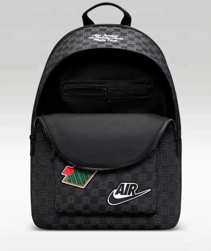 Jordan Air Monogram Backpack 20L Black Bookbag Luxury Bag MA9155-023 Limited