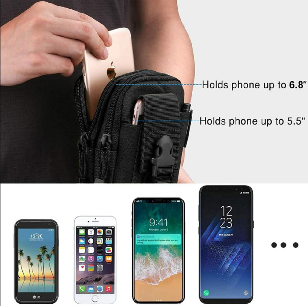 Universal Tactical Molle Cell Phone Holster Pouch Waist Pack Belt Bag Camo Case