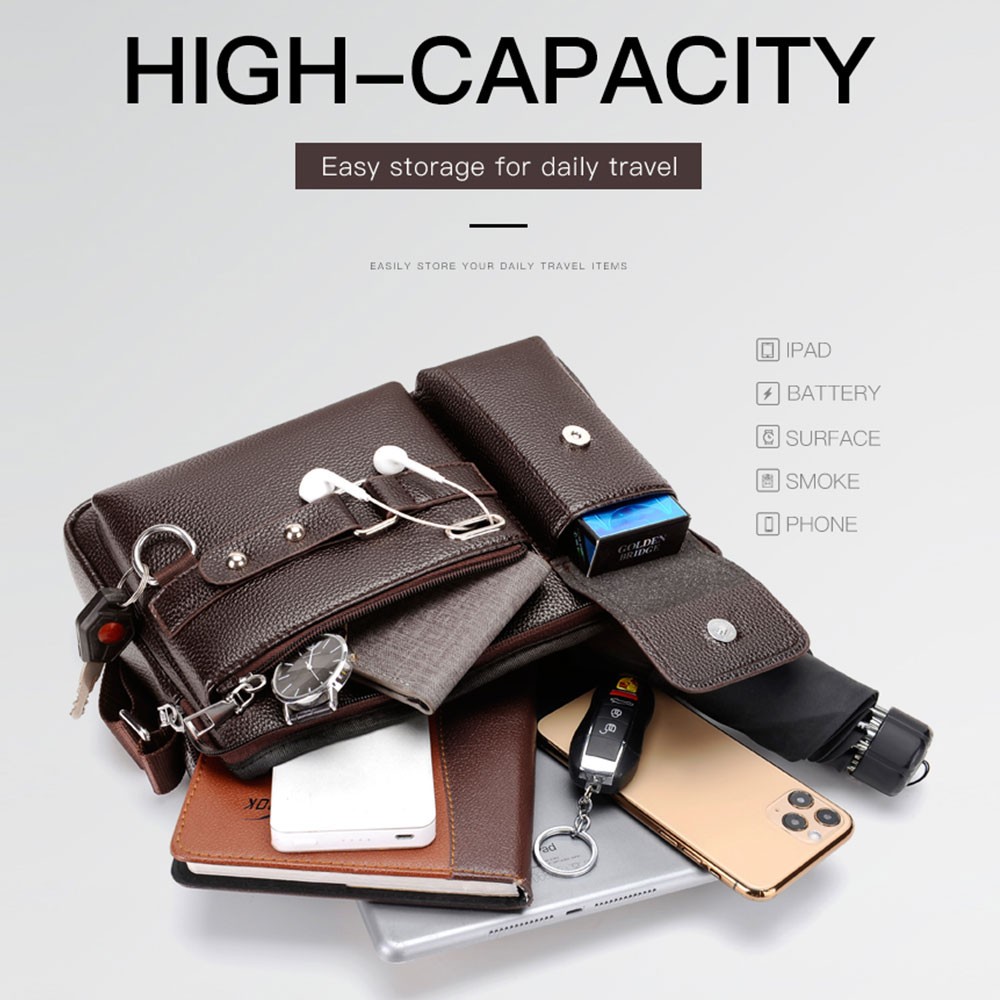Laptop Shoulder Bag Zipped Document Messenger Briefcase Work Travel Office Strap