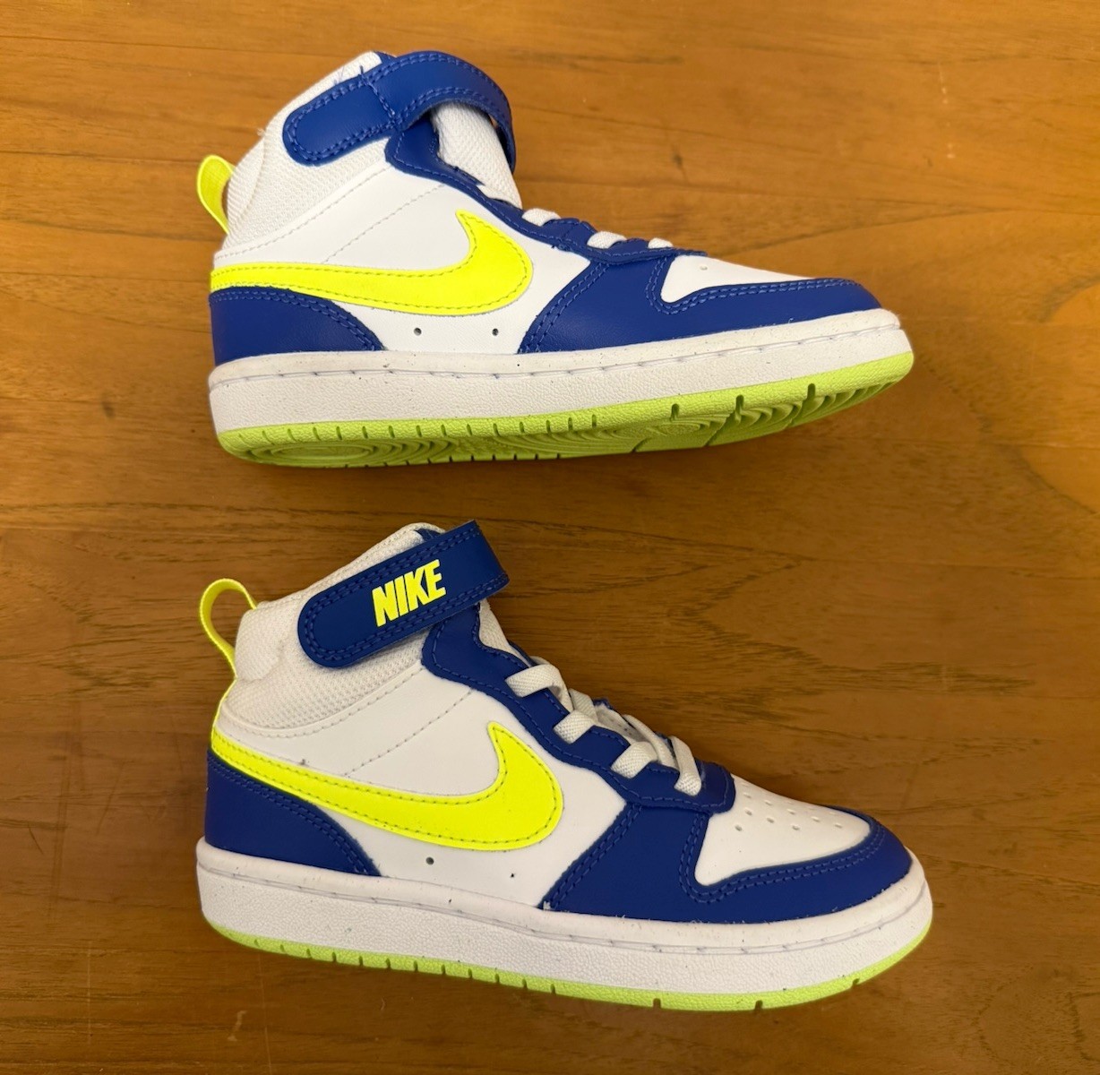 Nike Court Borough Mid Kids Blue White Leather 11c Sneakers Shoes HJ9243-488