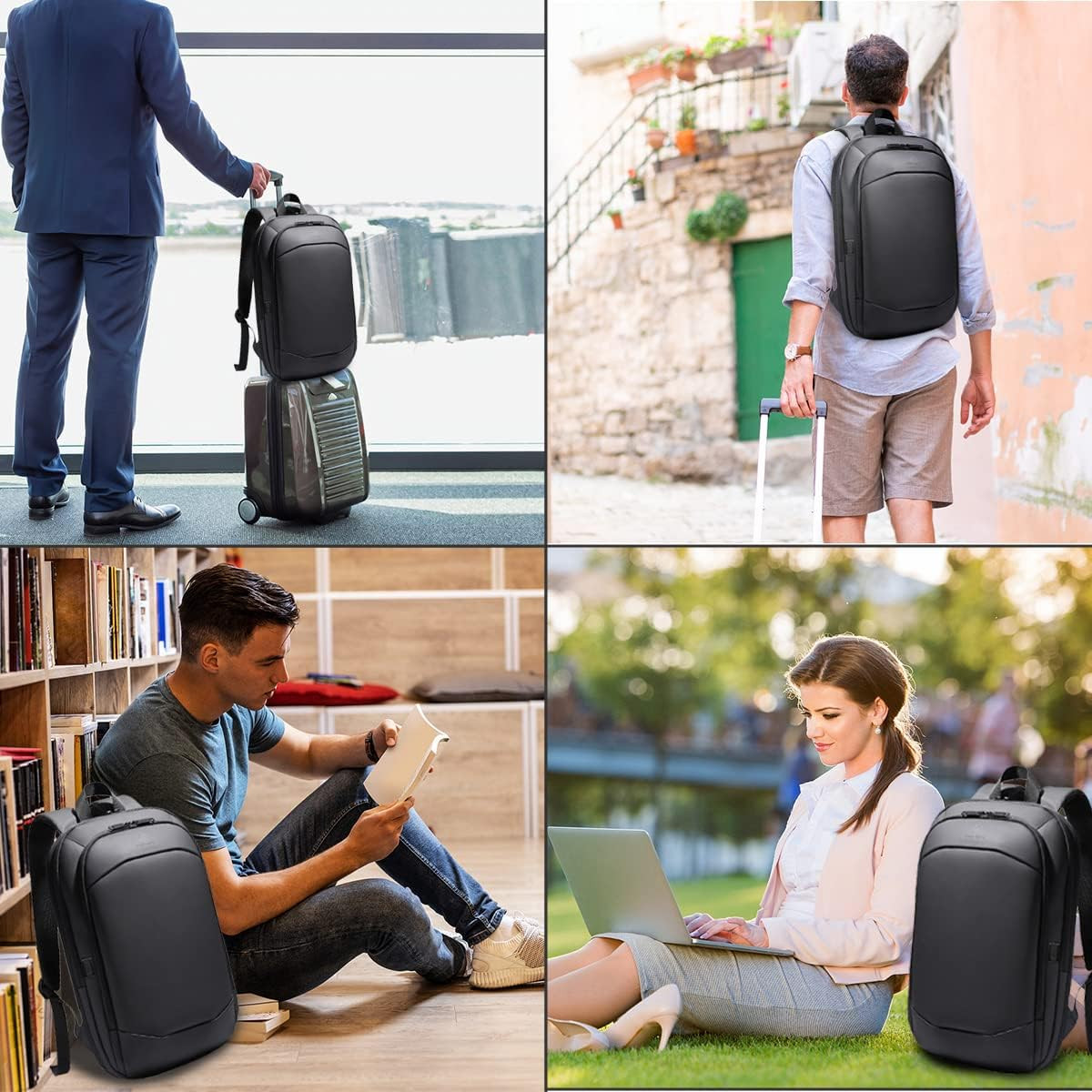 Business Backpack for Men 17 Inch,Slim & Expandable Waterproof Travel Laptop Bac