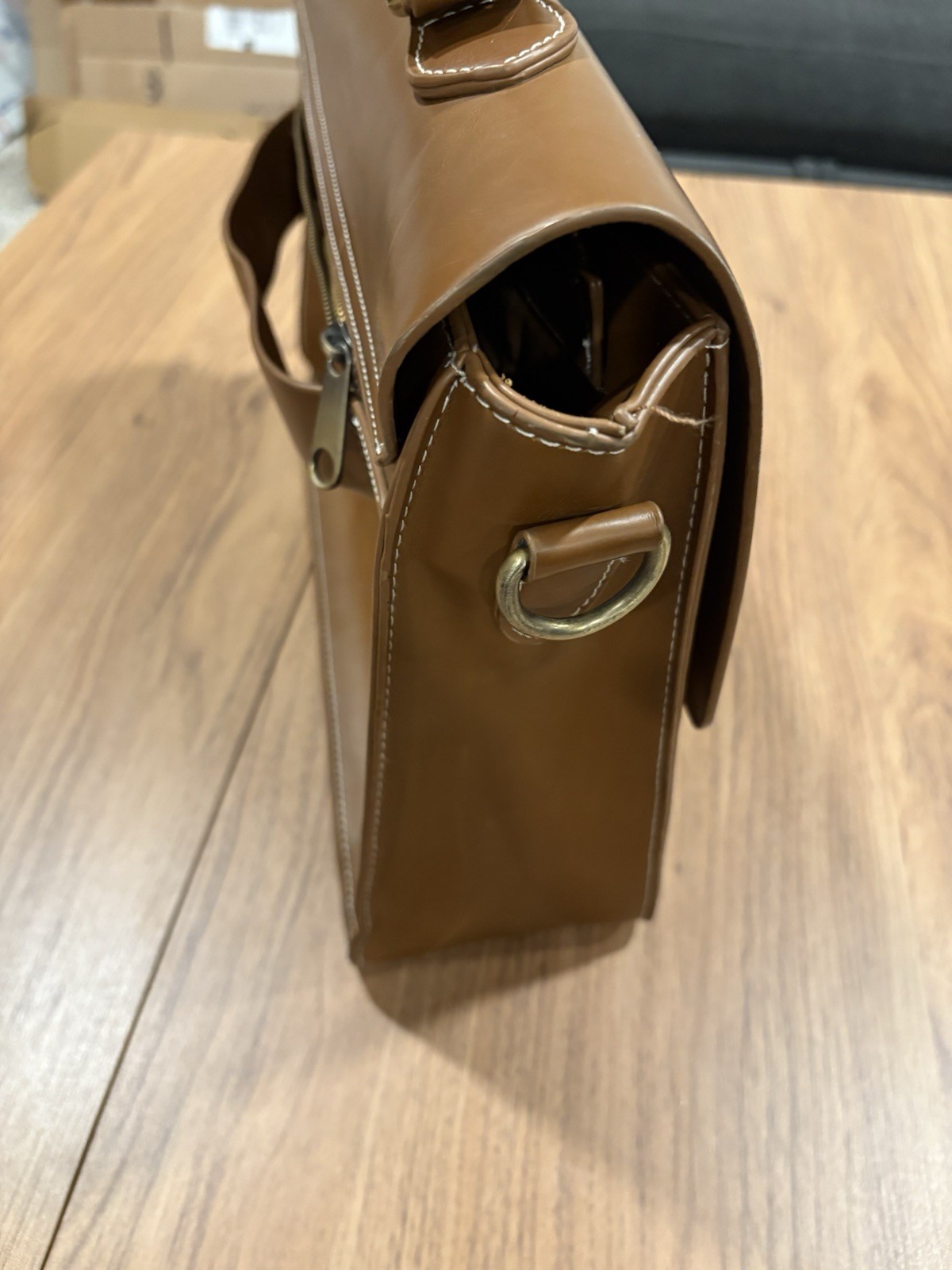 Brown Leather Messenger Bag Briefcase Satchel Laptop Crossbody Mens