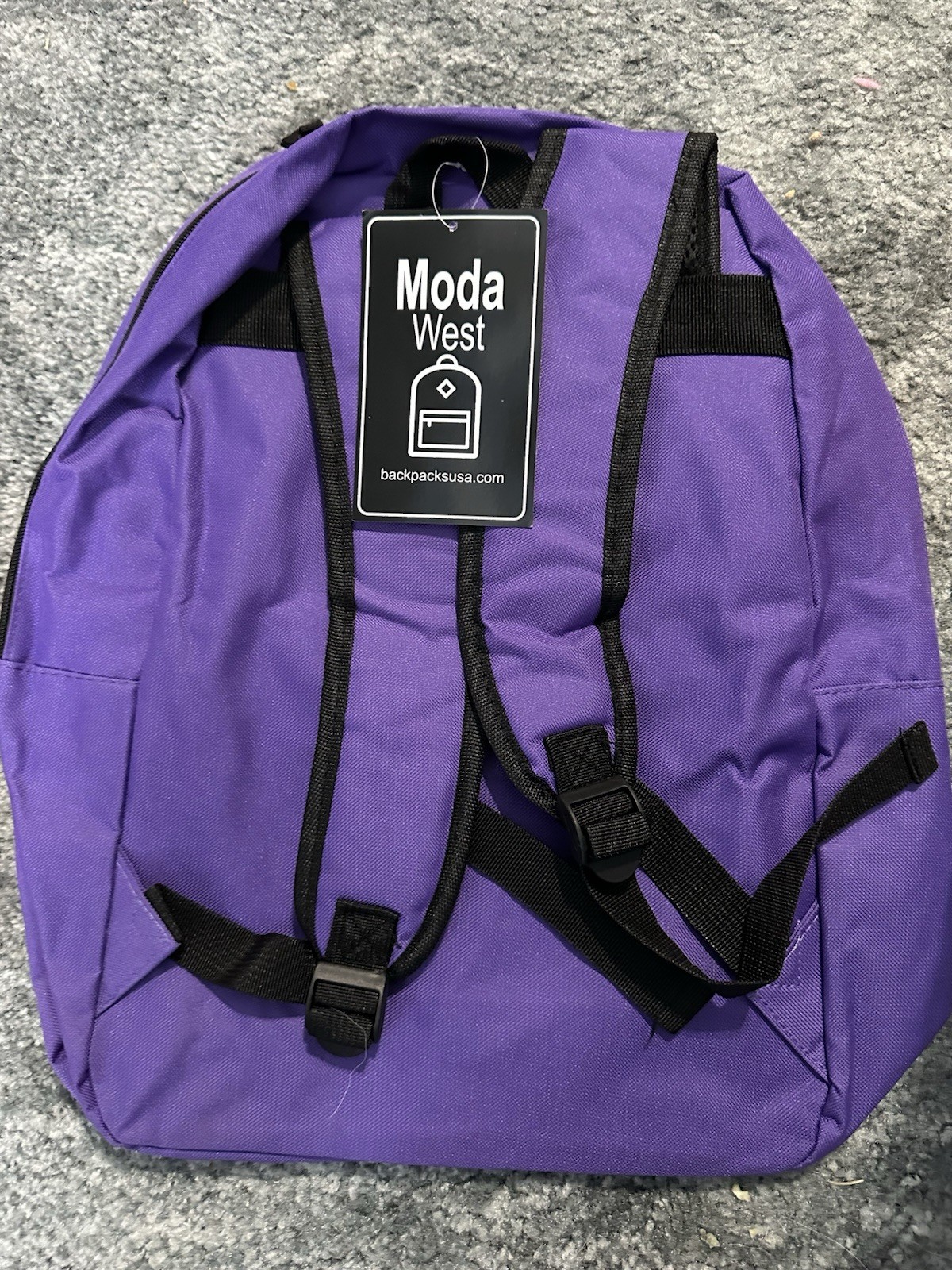 Backpack by Moda West Purple Gray Trim 17 x 5 x 12 New with tags