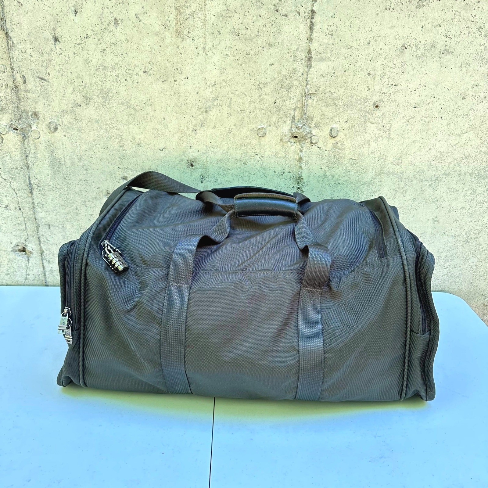 Tumi Large Duffel Bag Alpha Ballistic Nylon Green Travel Weekender Monogrammed