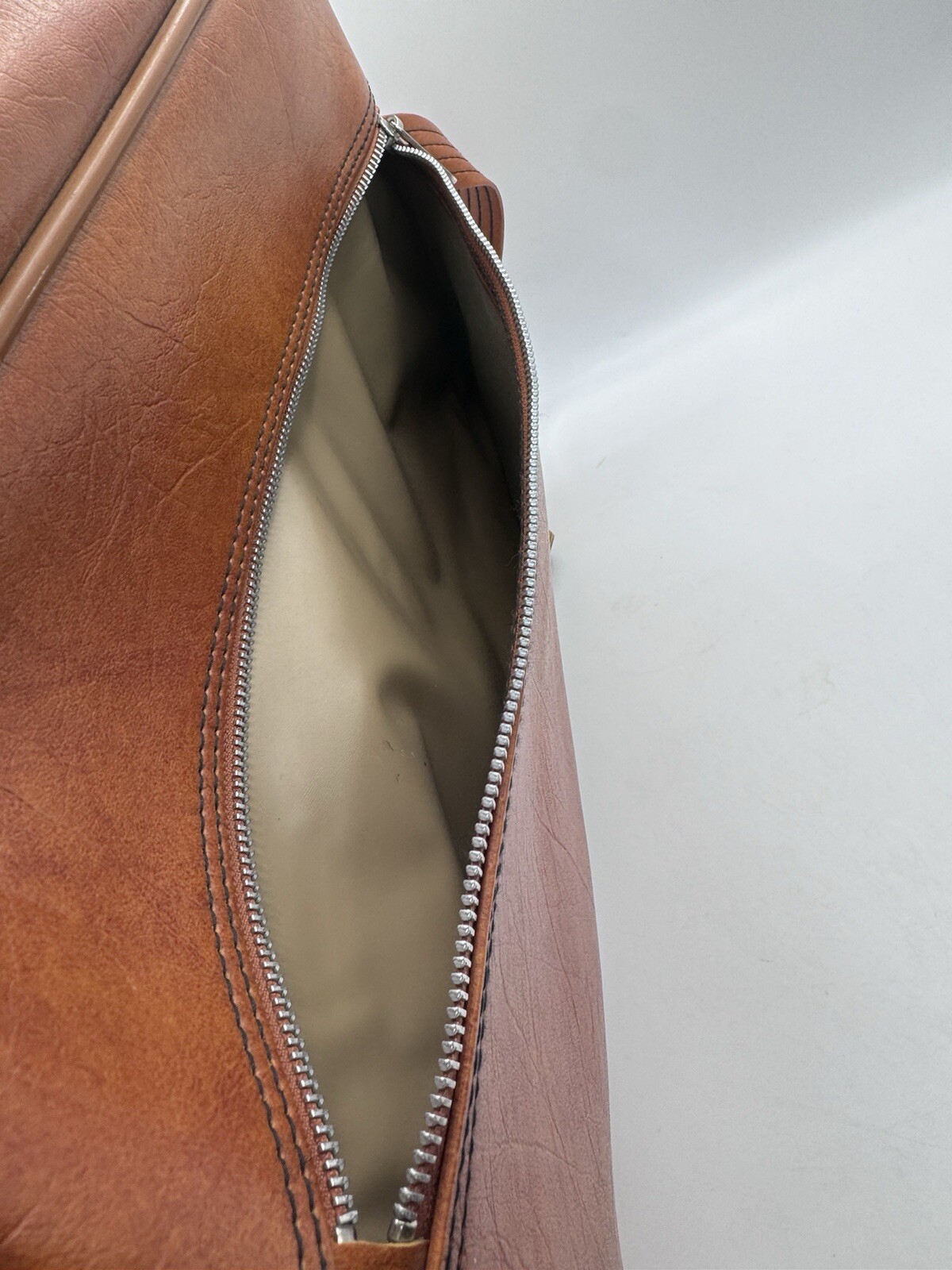 Vintage Sears Leather Bag Briefcase Carry-On Travel Hobo 18″x 11″x 6.5″