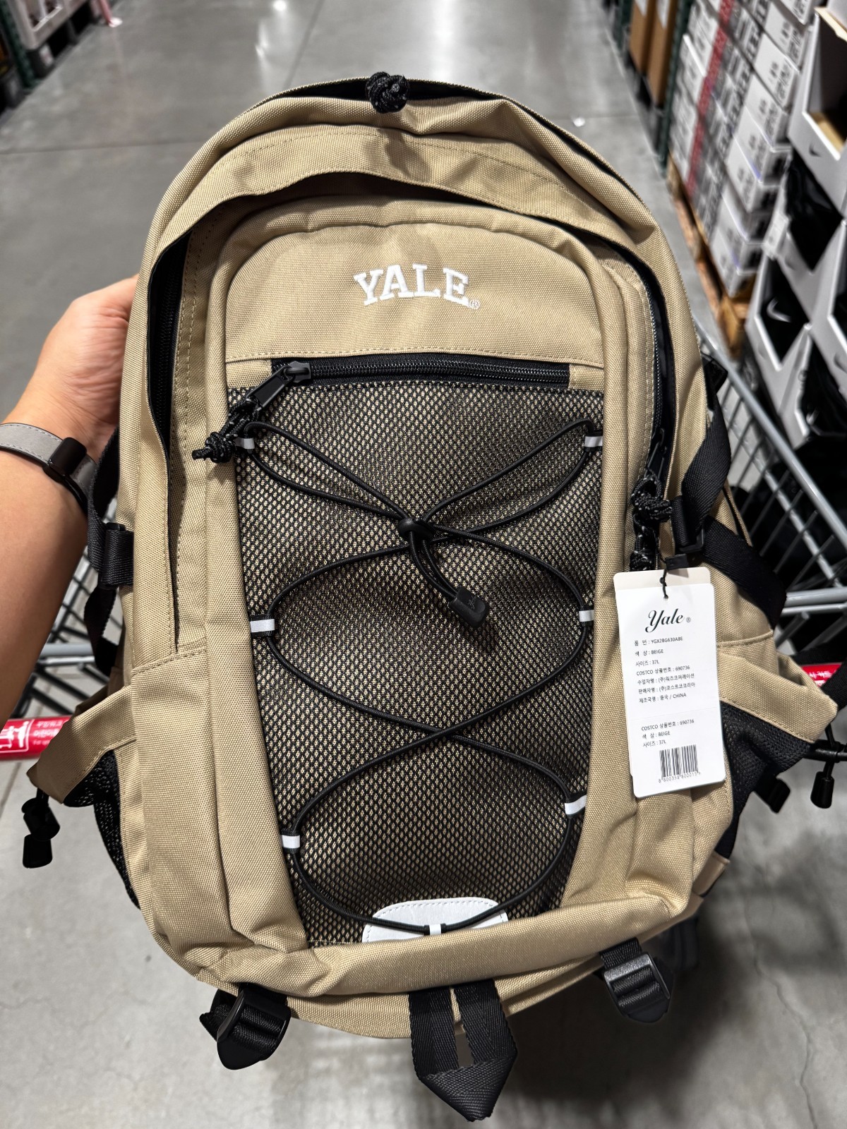 YALE Mesh String Backpack 37L (YGX2BG630ABE) – Padded Laptop Sleeve & Chest Stra