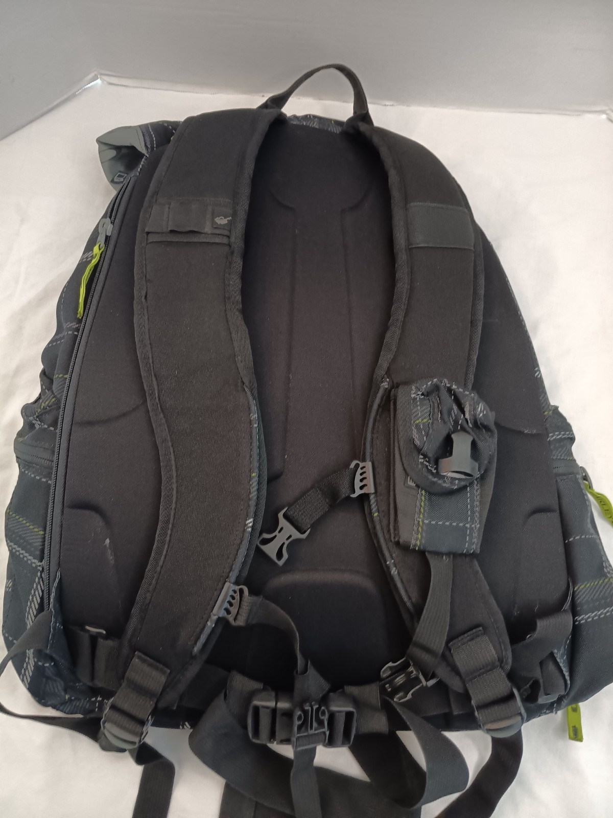 Oversized Large Oakley Backpack Checkered Plaid Pattern Neon Accent