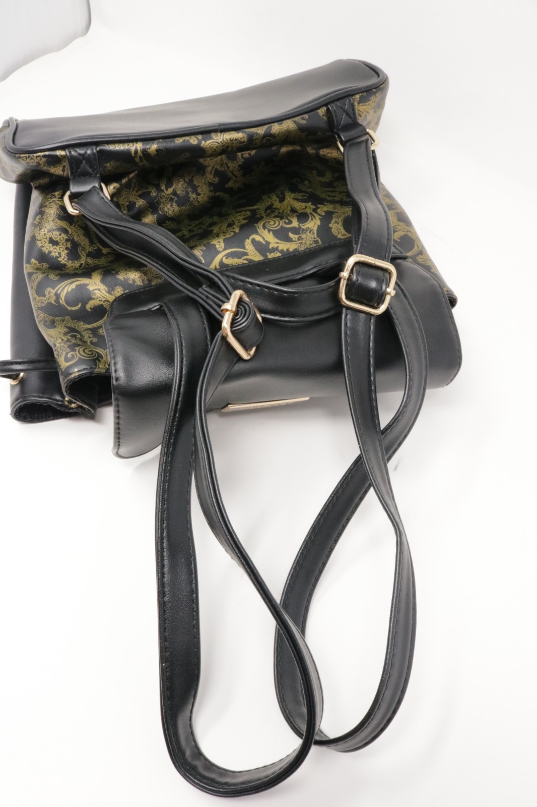 Versace Parfums Backpack Bag Faux Leather Barocco Large Graphic Print