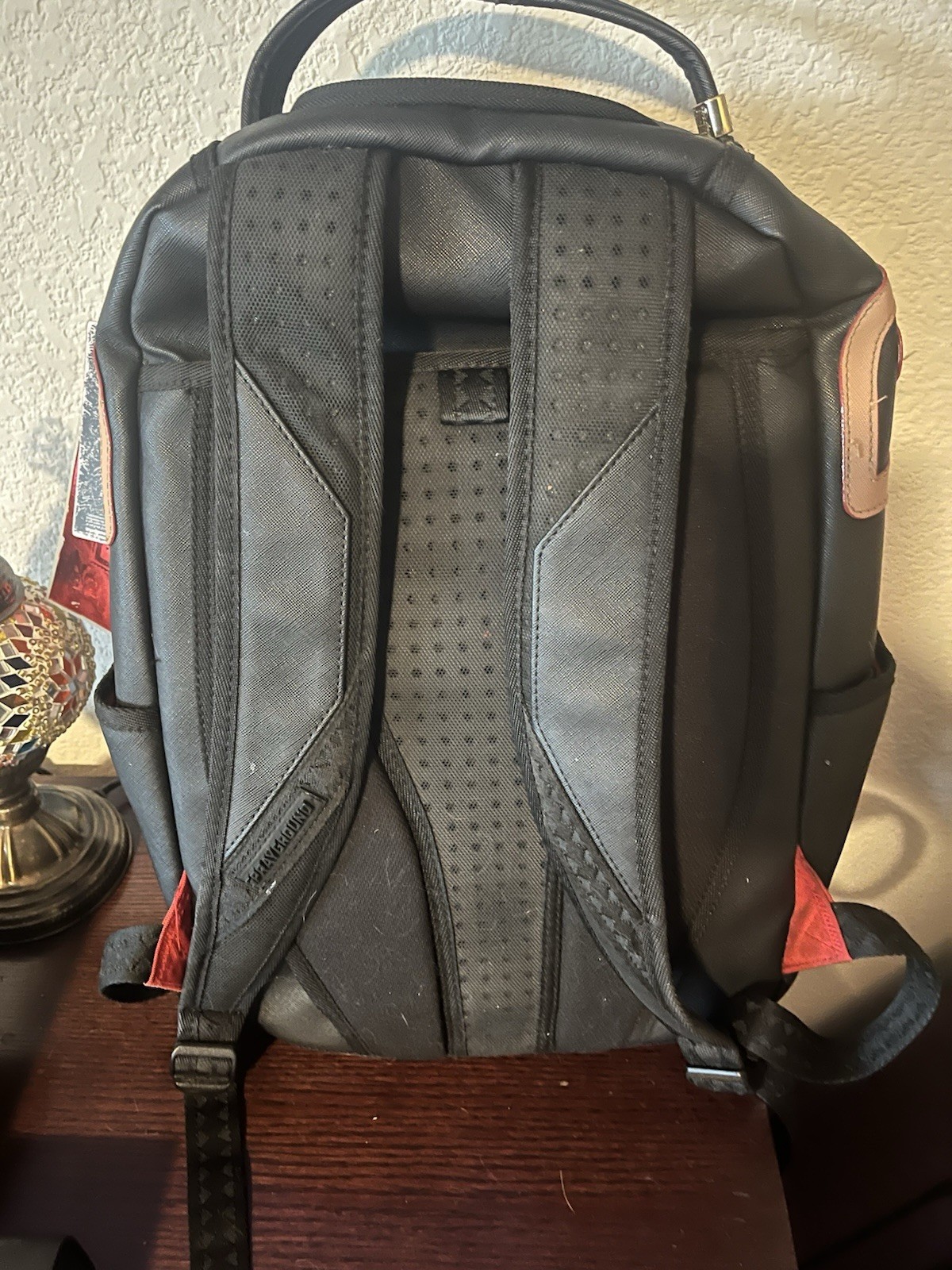 Sprayground Limited Edition Black/Pink Backpack w/ Shark Mouth Design, Zip