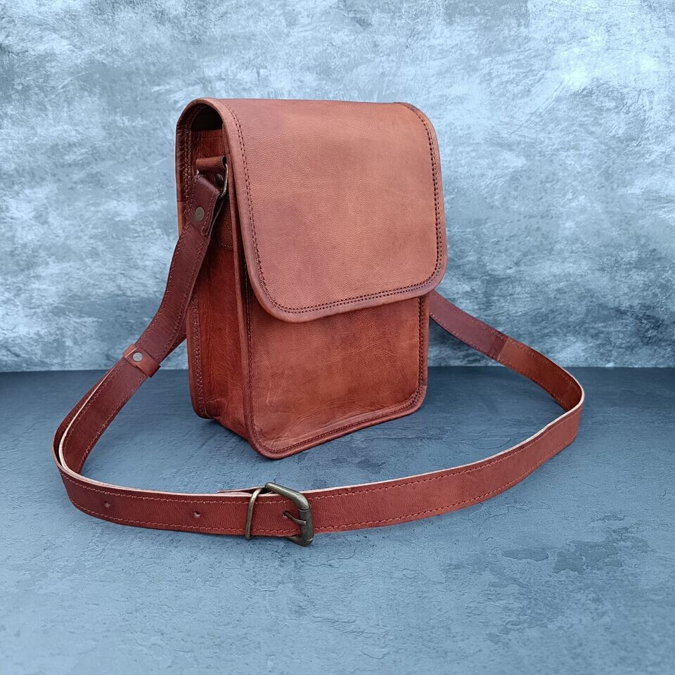 11 In Real Leather Messenger Crossbody Bag iPad/Tab Handbag Satchel Sling Bags