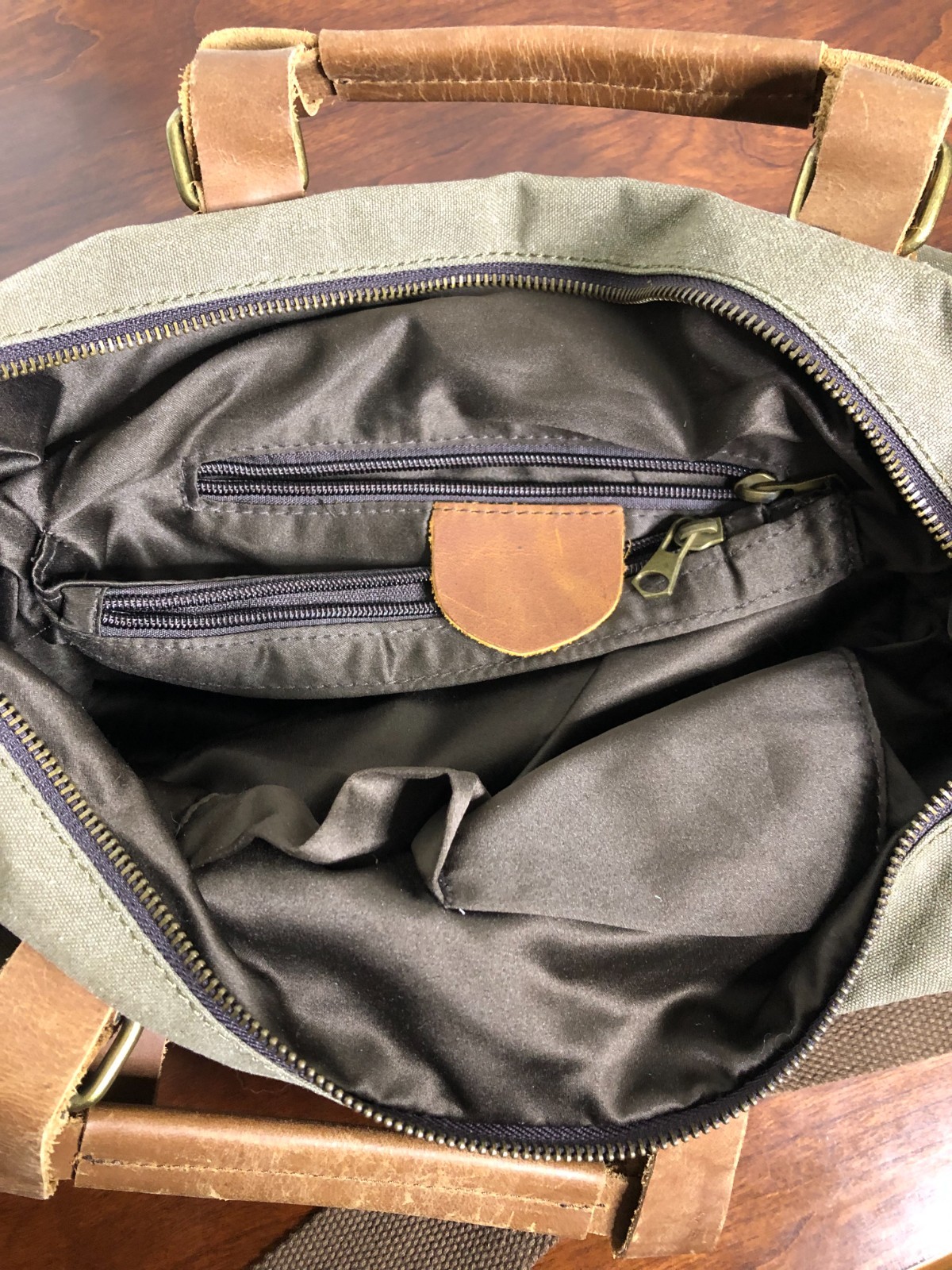 Vintage Canvas & Leather Duffel Bag – Heavy Duty Travel Weekender Tote Unbranded