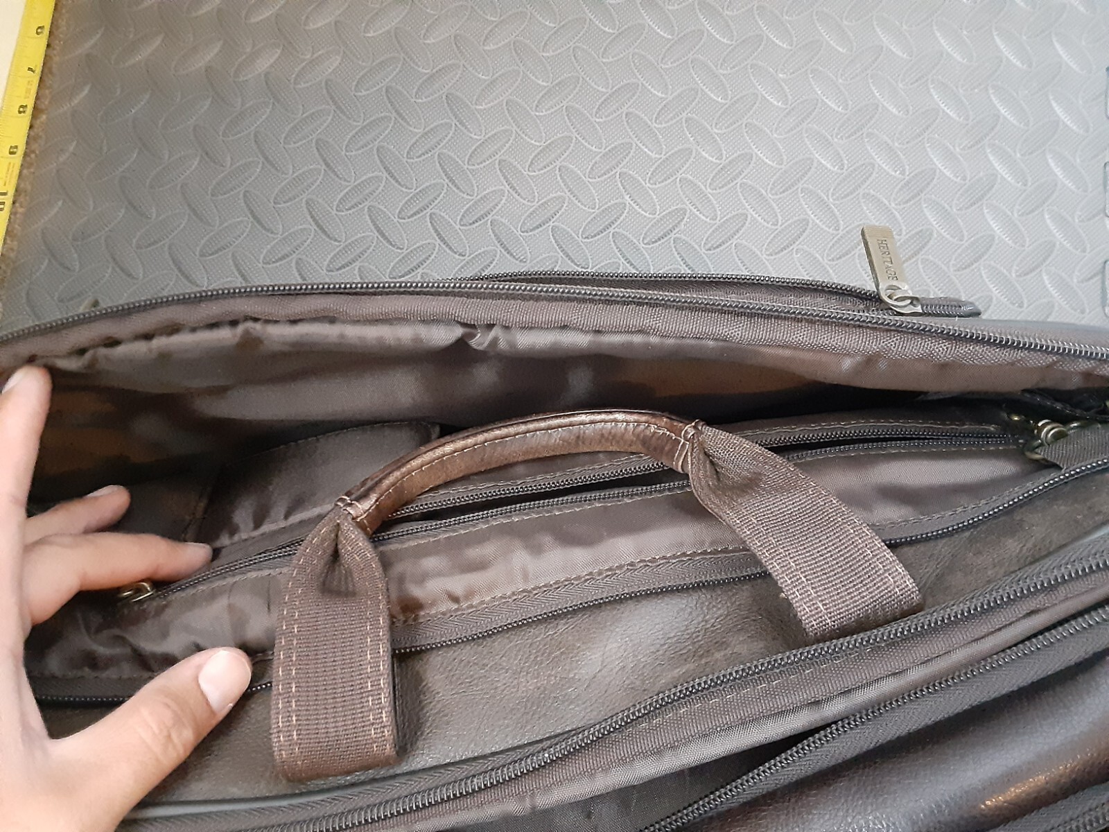 Heritage Brown Leather Briefcase Shoulder tote Bag Style #S196