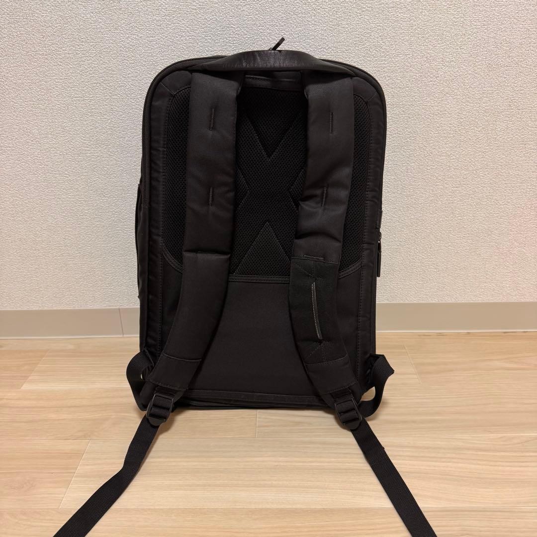 TUMI Backpack Black Ballistic Nylon with Rain Cover Large Capacity