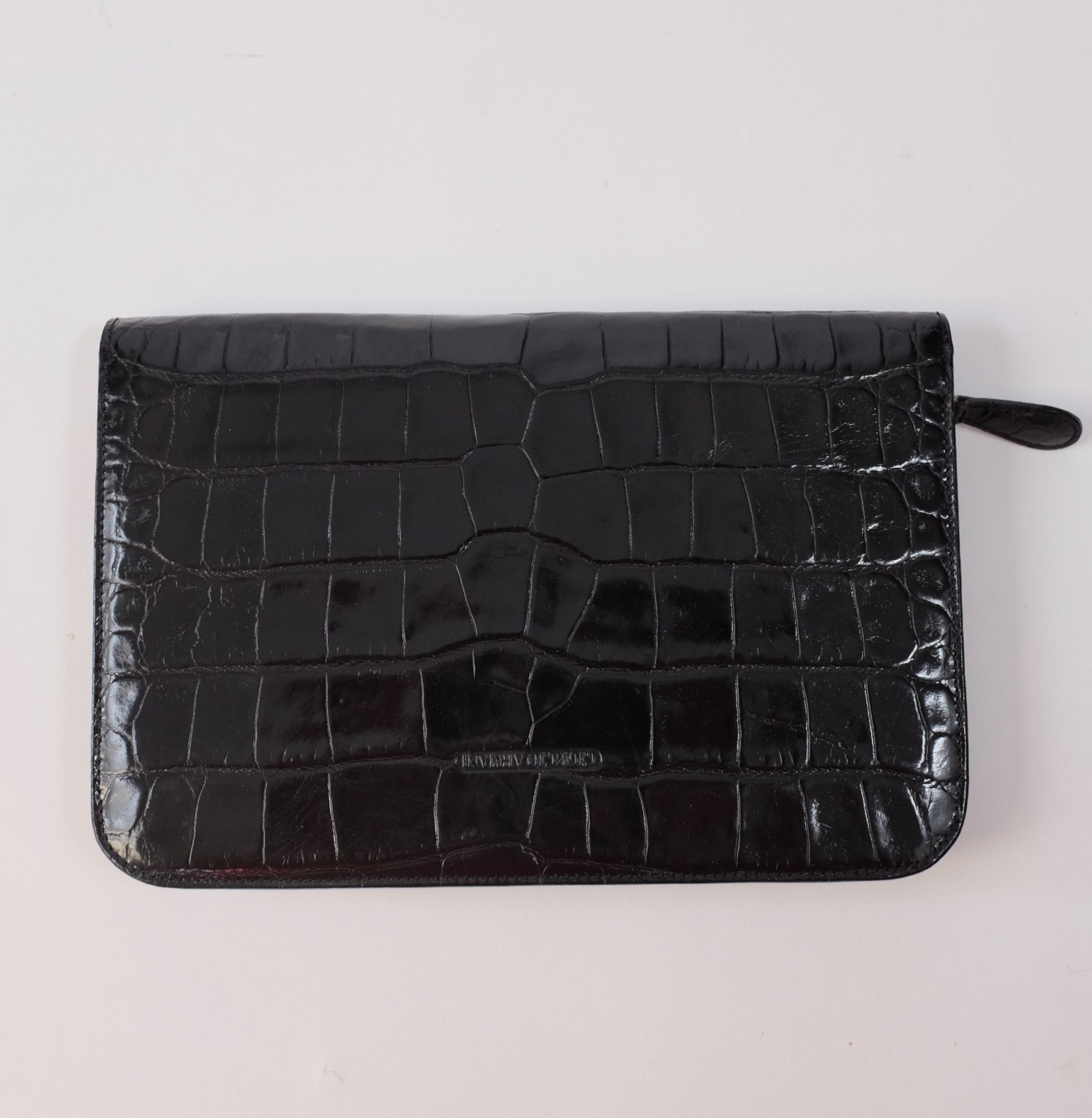 New Giorgio Armani crocodile alligator embossed travel portfolio bag