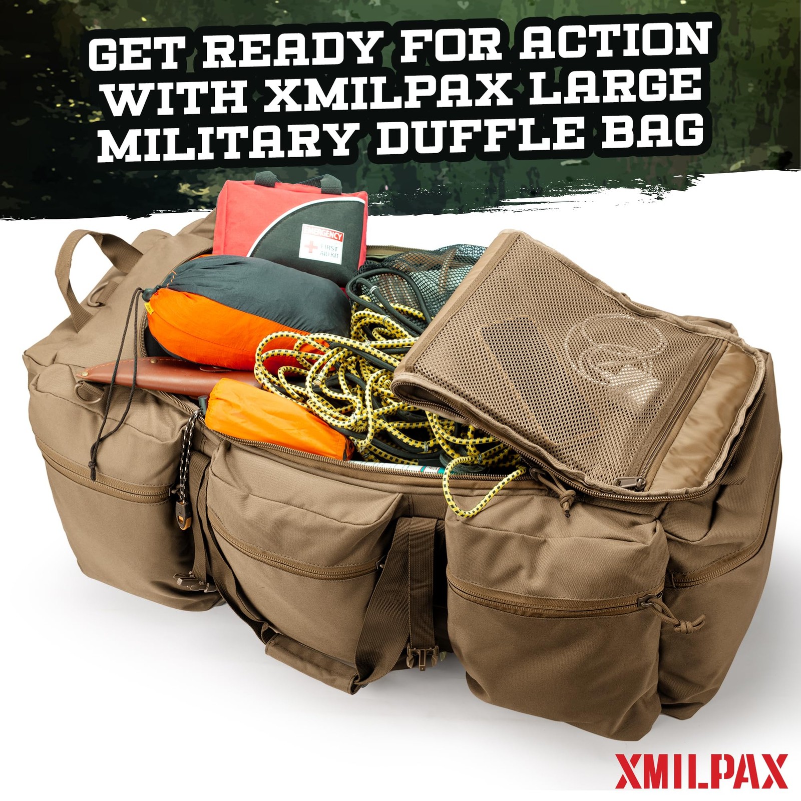 100L Large Military Duffle Bag Deployment Duffel Bag Sports Equipment Travel …