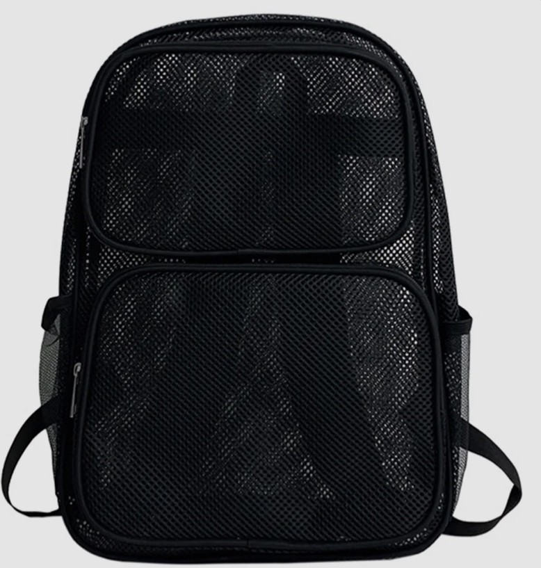 Heavy Duty Mesh Backpack See through College Backpack Semi-Transparent Mesh bag